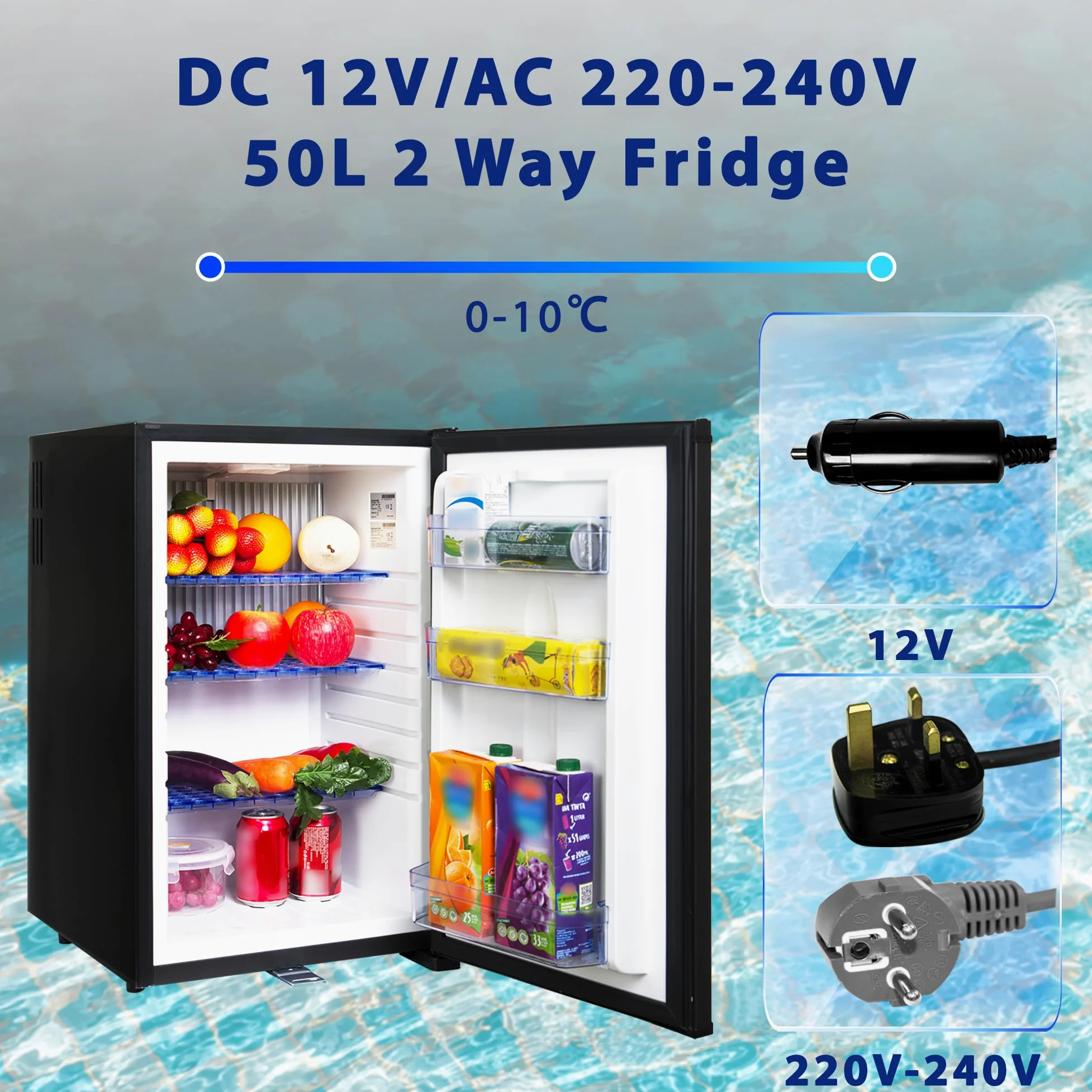 Smad Nevera Camping 12v 220v, Nevera 12v Camper, Frigorifico Caravana para Coche, Caravana, Autocaravana, Oficina, Casa de Campo, Negro, Sin Ruido