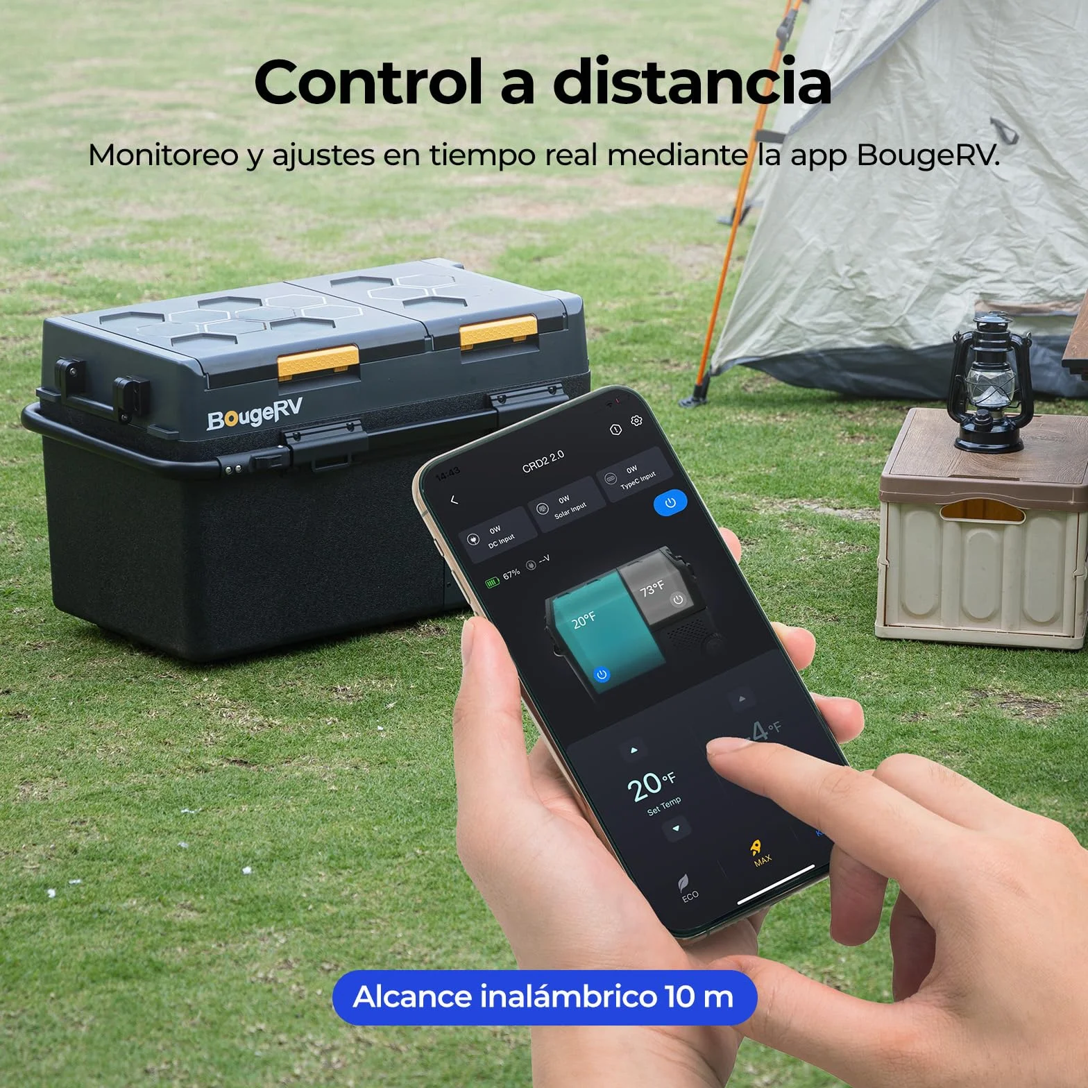 BougeRV CRD2 V2.0 49L Nevera Coche Freezer Doble Puerta Doble Zona Compresor Ruedas Asa 12V 24V 230V Frigorífico Camping Eléctrico App IPX4, -20℃~20℃ (Novedad 2026)