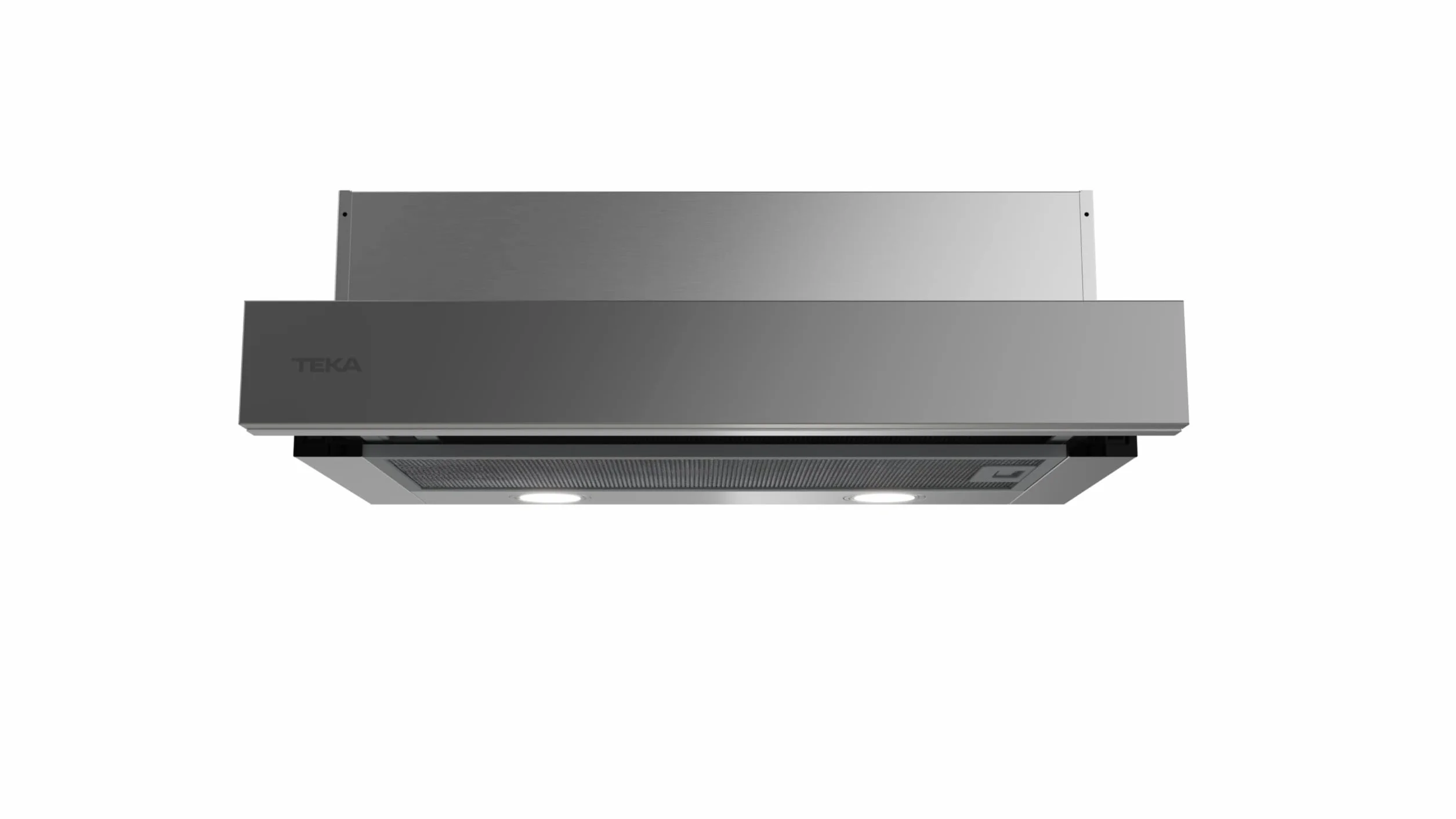 Teka - Campana Extractora Extensible 60 cm con 2 Motores, Frente Extraíble y Sustituible, 2 Velocidades, 2 Lámparas LED, Recirculación Frontal, Acero Inoxidable, PLR 6320