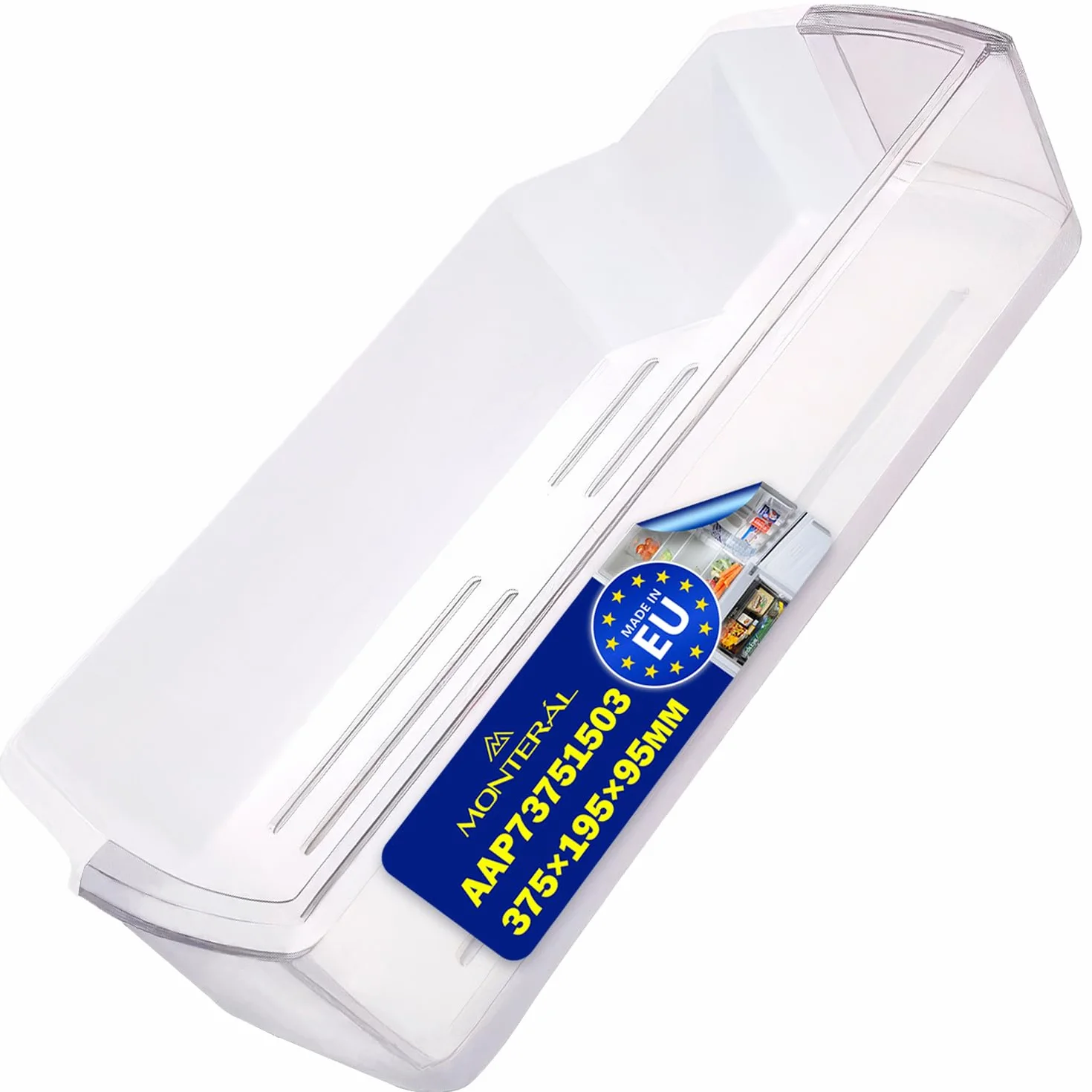 Estante Botellero Frigorifico 375 x 195 x 95 mm con Código Original AAP73751503 para LG - MADE IN EU - Garantía de 10 Años - MONTERAL