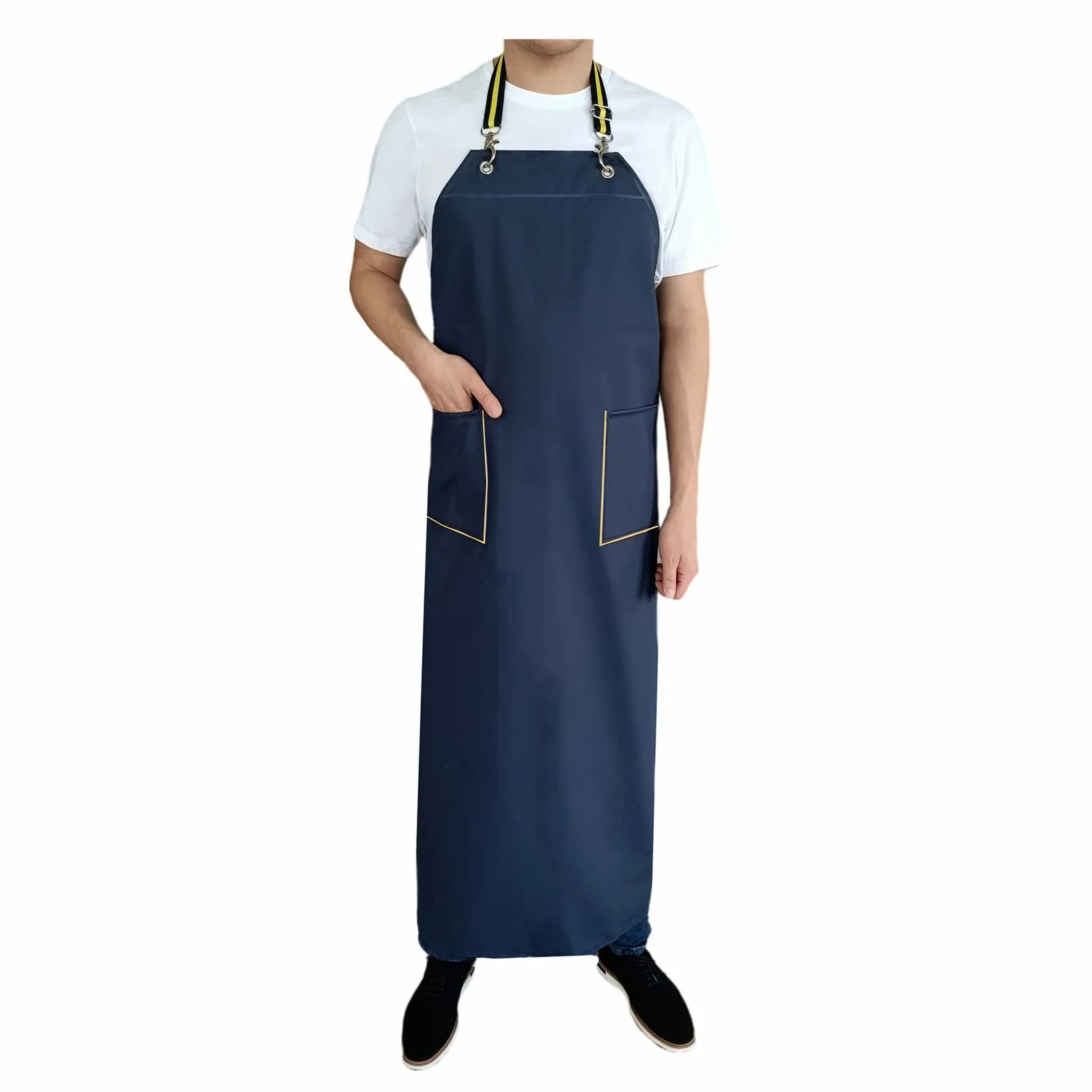 Delantal de goma impermeable con bolsillos para lavavajillas, 119 cm, correa ajustable para el cuello, para hombre, resistente al agua