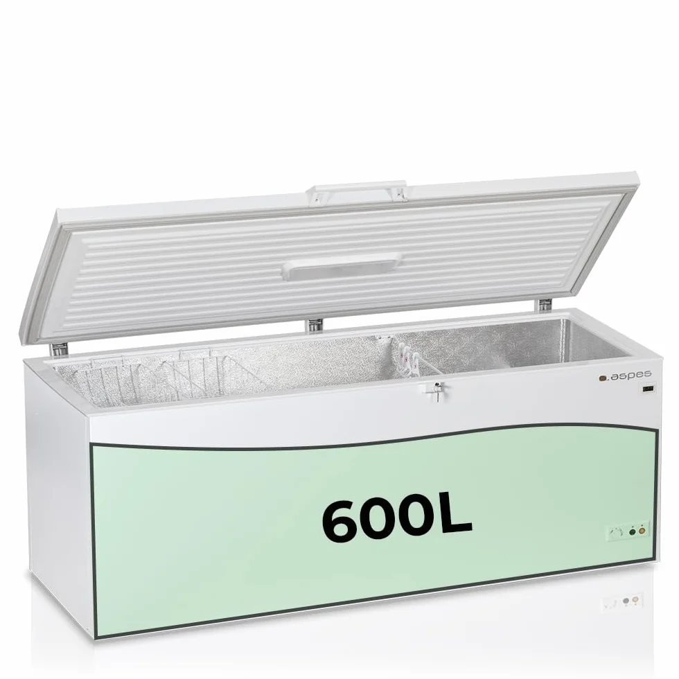 Aspes Congelador horizontal Blanco ACH6200EDC. Capacidad 600 Litros, Dual Cooling, 2 Cestas, Bajo nivel Sonoro, Eficiencia Energética Clase C