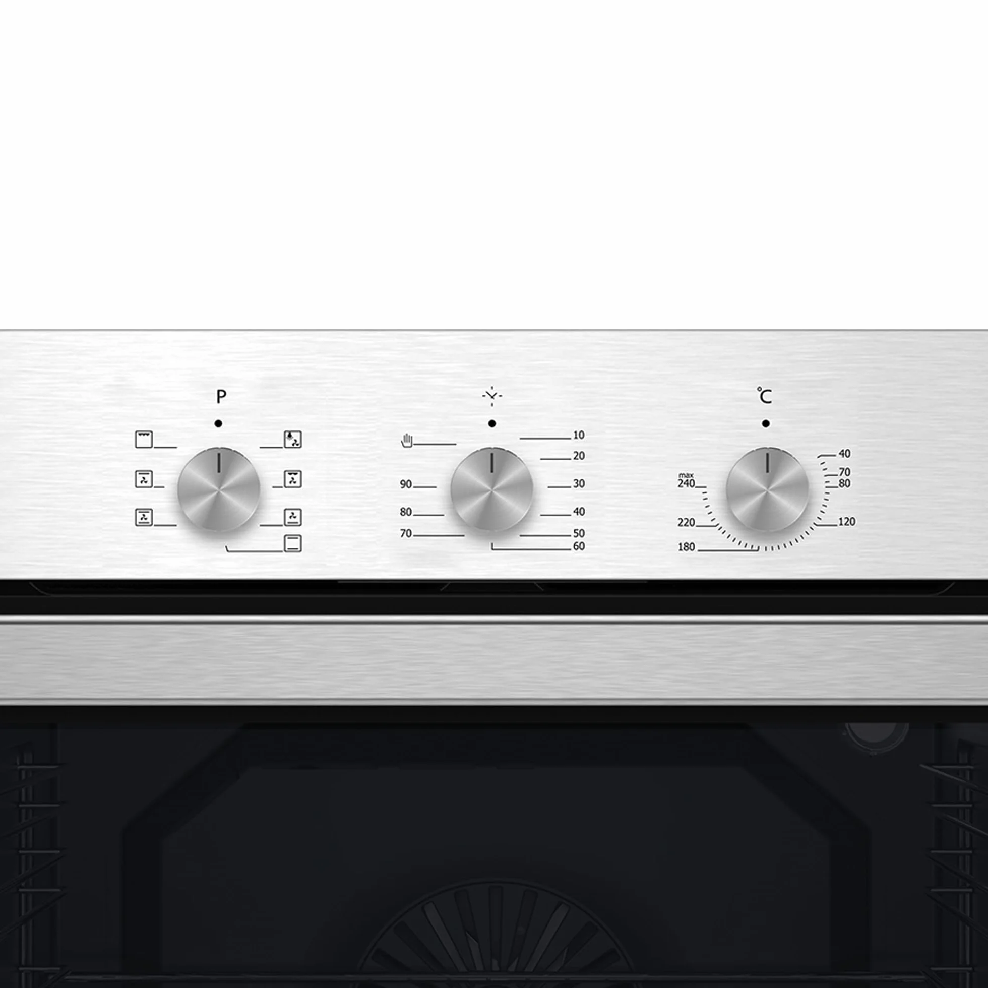 Edesa Horno Multifunción EOE-6020 X/A Capacidad 80L 7 Programas Cocinado Puerta Cristal Panel Control Inoxidable Fácil Limpieza Incluye Guías Laterales 2 Bandejas Rejilla Cromada Acabado Cristal Negro
