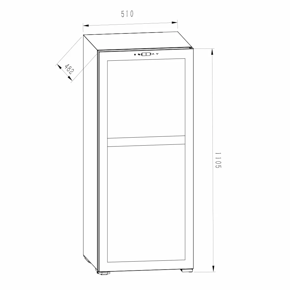 SVAN Vinoteca 45 Botellas Negro SVN4500D. 85W, 2 Zonas Independientes, Display LED táctil, Pantalla Digital Exterior, 7 Baldas de Madera, 1 Rejillas Metálicas, Clase de Eficiencia Enérgetica G