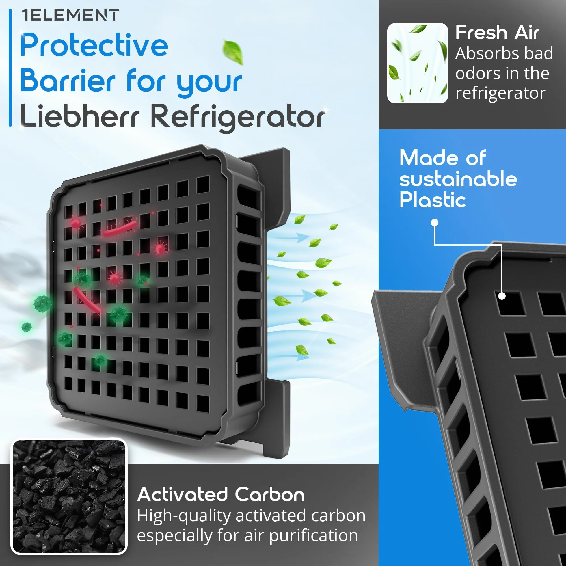 2 filtros para frigorífico Liebherr Fresh Air – reemplaza 7440021-00 [9096989, 988246001, 988246000, 9882429]