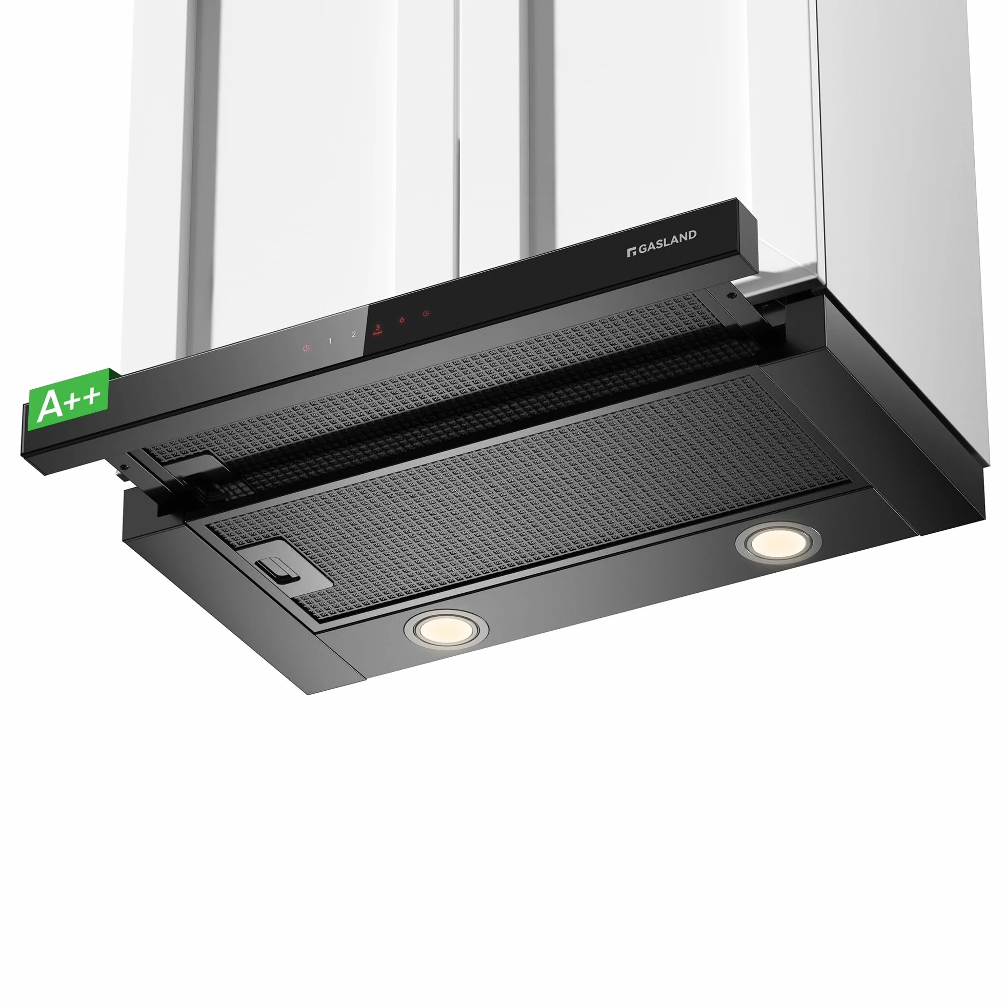 GASLAND BR60BS Campana Extractora 60 cm Umluft 566 m³/h Frontal de Cristal Sensor Táctil Negra