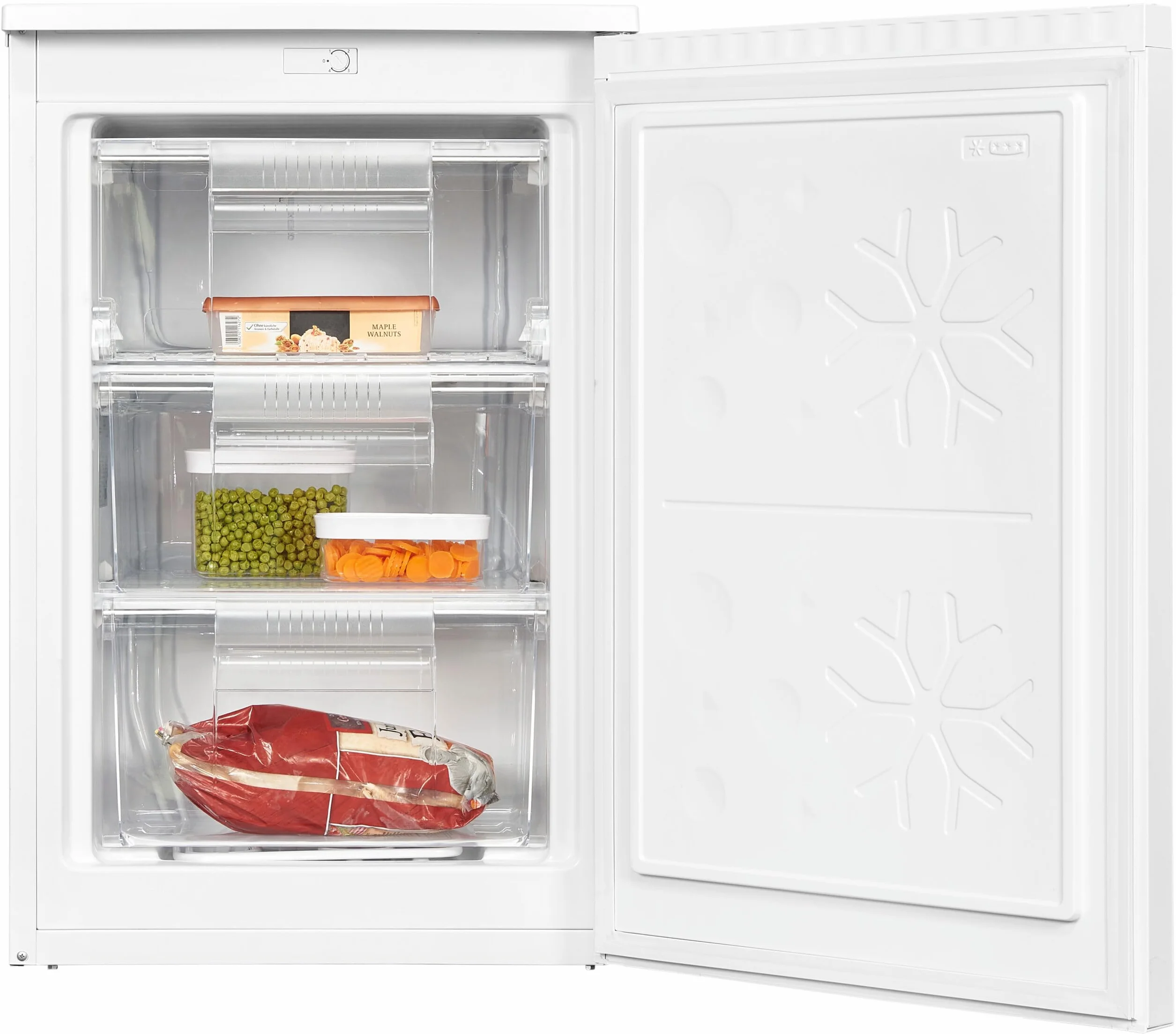 Exquisit Congelador Table Top 85L Blanco Clase C 4 Estrellas Puerta Reversible 2 Cajones