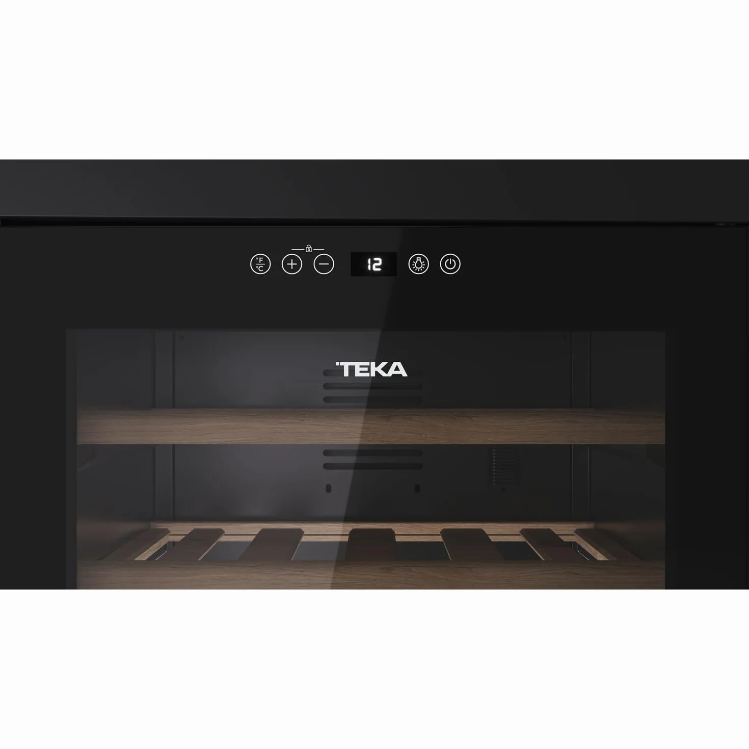 Teka Vinoteca de Libre Instalación 51 Botellas, Iluminación LED, Control Electrónico de Temperatura, Capacidad Total 159 Litros, Patas Regulables, Modelo RVF 10051 GBK