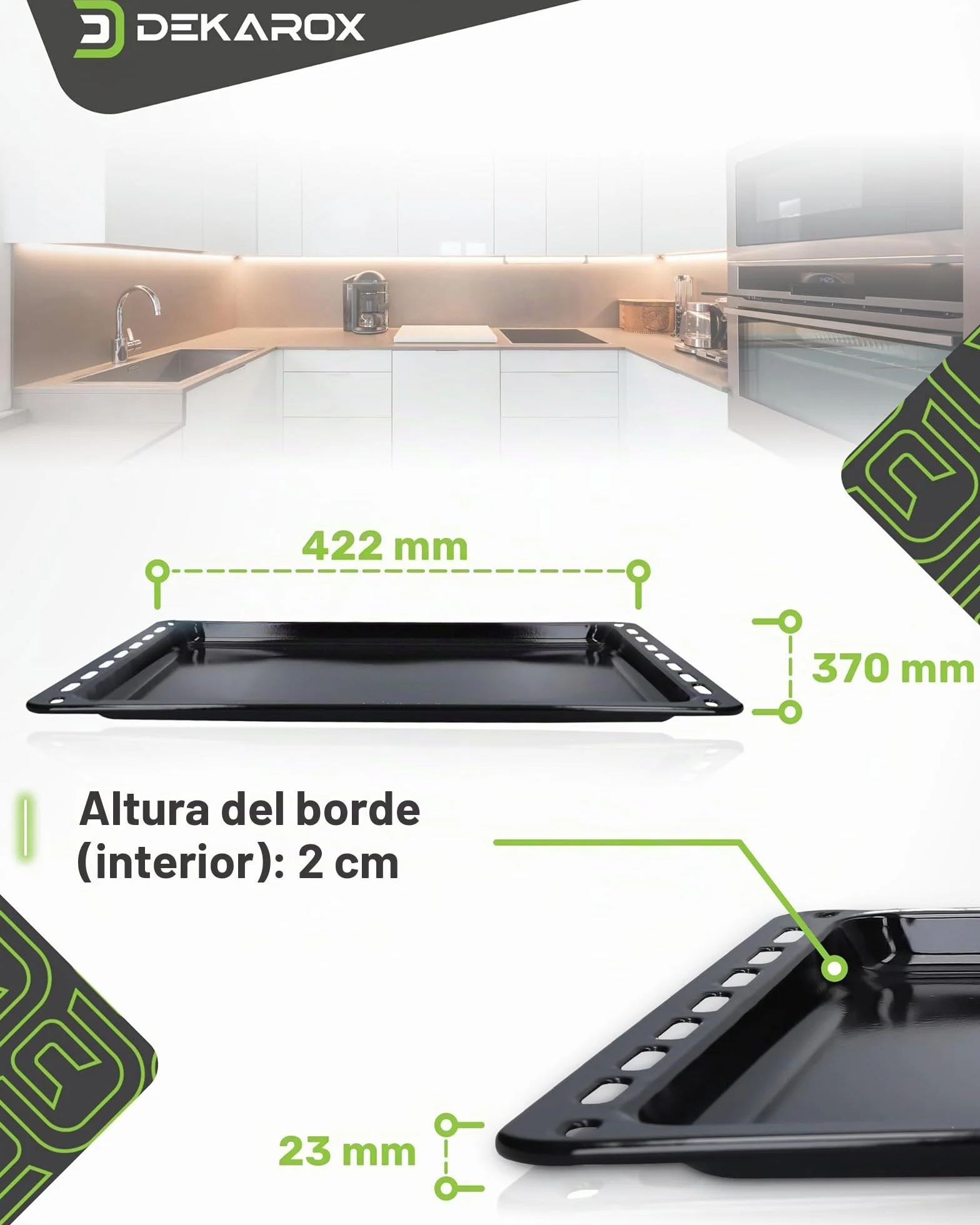 Bandeja de horno esmaltada para AEG Electrolux Juno Zanussi Zanker 353193923/3 353193923/3 3531939233