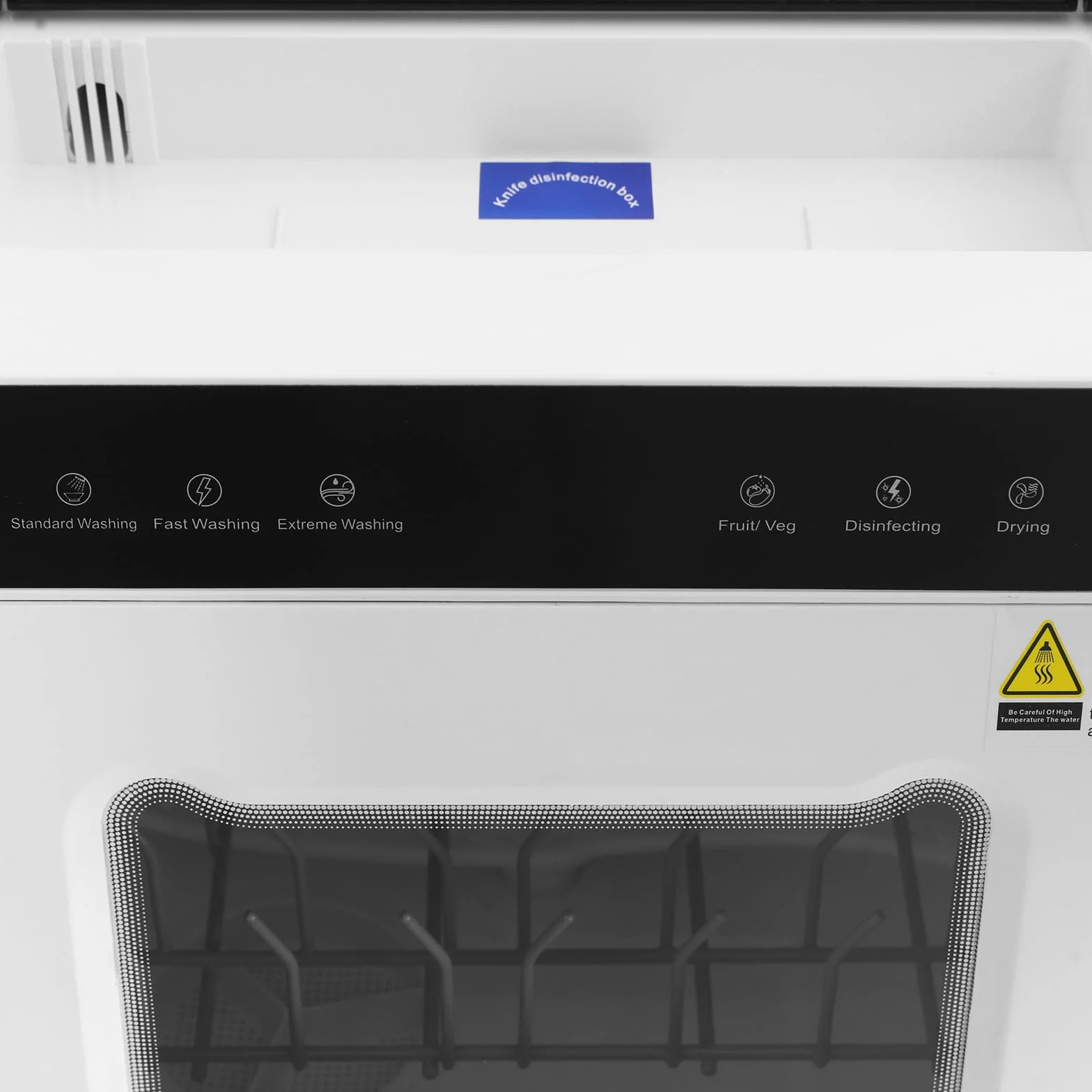 800 W portátil Lavavajillas, lavavajillas de mesa con 6 programas y depósito de agua de 5L, lavavajillas de mesa con cubierta semitransparente e indicador LED, perfecto y fácil para casas pequeñas