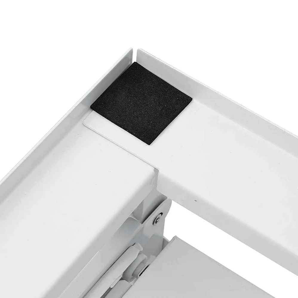 Soporte para lavadora de acero blanco 120 x 56 x 52 cm con 2 estantes y almohadillas antideslizantes de 200 kg para accesorios de lavadora