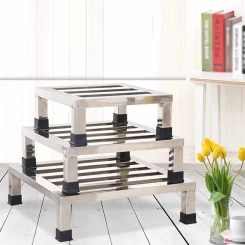 Soporte Elevador para electrodomésticos de Alta Resistencia, Estante Rectangular de Acero Inoxidable para Suelo, Base para Muebles y electrodomésticos, Estante Dividido para paletas de Suelo