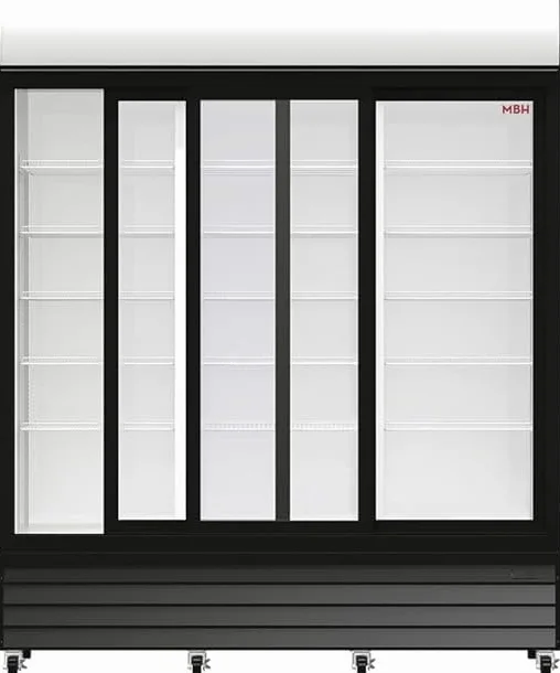 MBH - Armario frigorífico expositor 3 puertas de cristal para hostelería. Nevera expositora industrial refrigerada triple puerta para supermercado y restaurante.