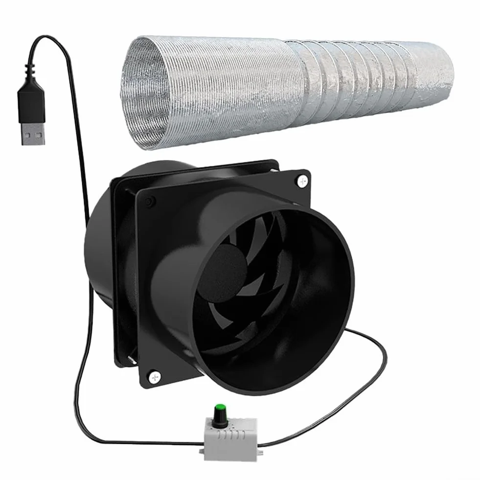 Ventilador de escape de conducto, ventilador de ventilación de aire de regulación de velocidad de cocina para el hogar, sin ruido, para ventilar y expulsar el humo (solo el ventilador)