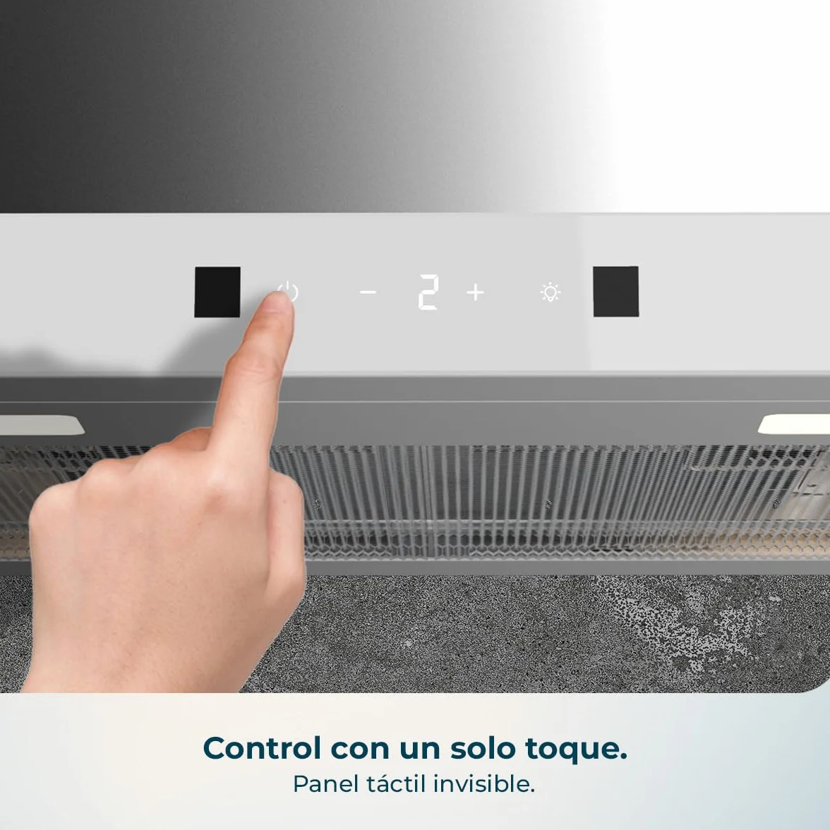 Cecotec Campana Extractora en forma de T Bolero Flux TT 604400 Inox A++, 60cm, 413,3m³/h de succión, Clase A++, Control Táctil Invisible, Hand Movement Control, Función Booster, Filtros Lavables