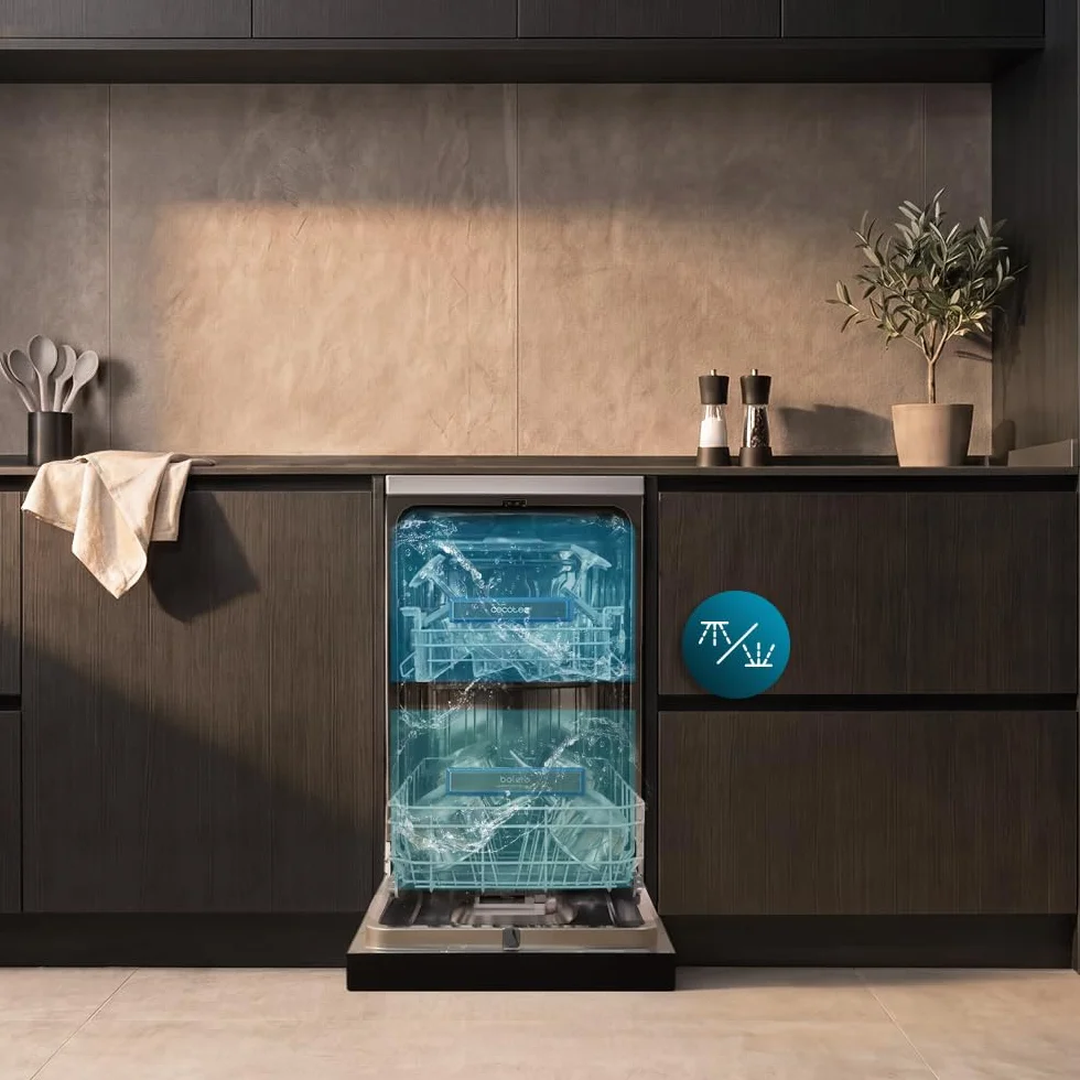Cecotec Lavavajillas 45 cm Libre Instalación Bolero Aguazero 4560 Inox Connected 11 Cubiertos 9 Programas Motor Inverter Plus Duo Panel Touch WIFI