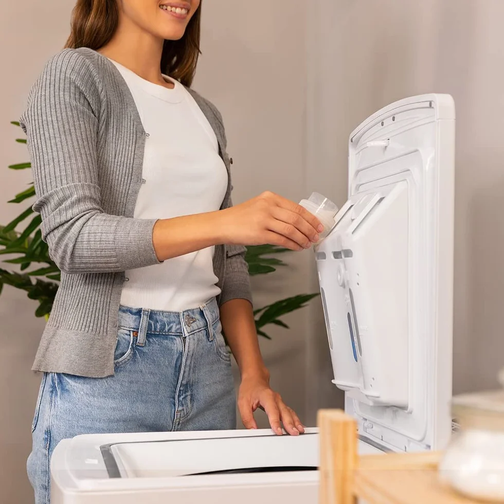 Cecotec Lavadora de Carga Superior de 8Kg Bolero DressCode Top Max 80 Inverter A. 1900W, 1300 rpm Programables, 16 Programas, Bajo Consumo, Motor Inverter Plus, Limpieza a Vapor, DelayStart