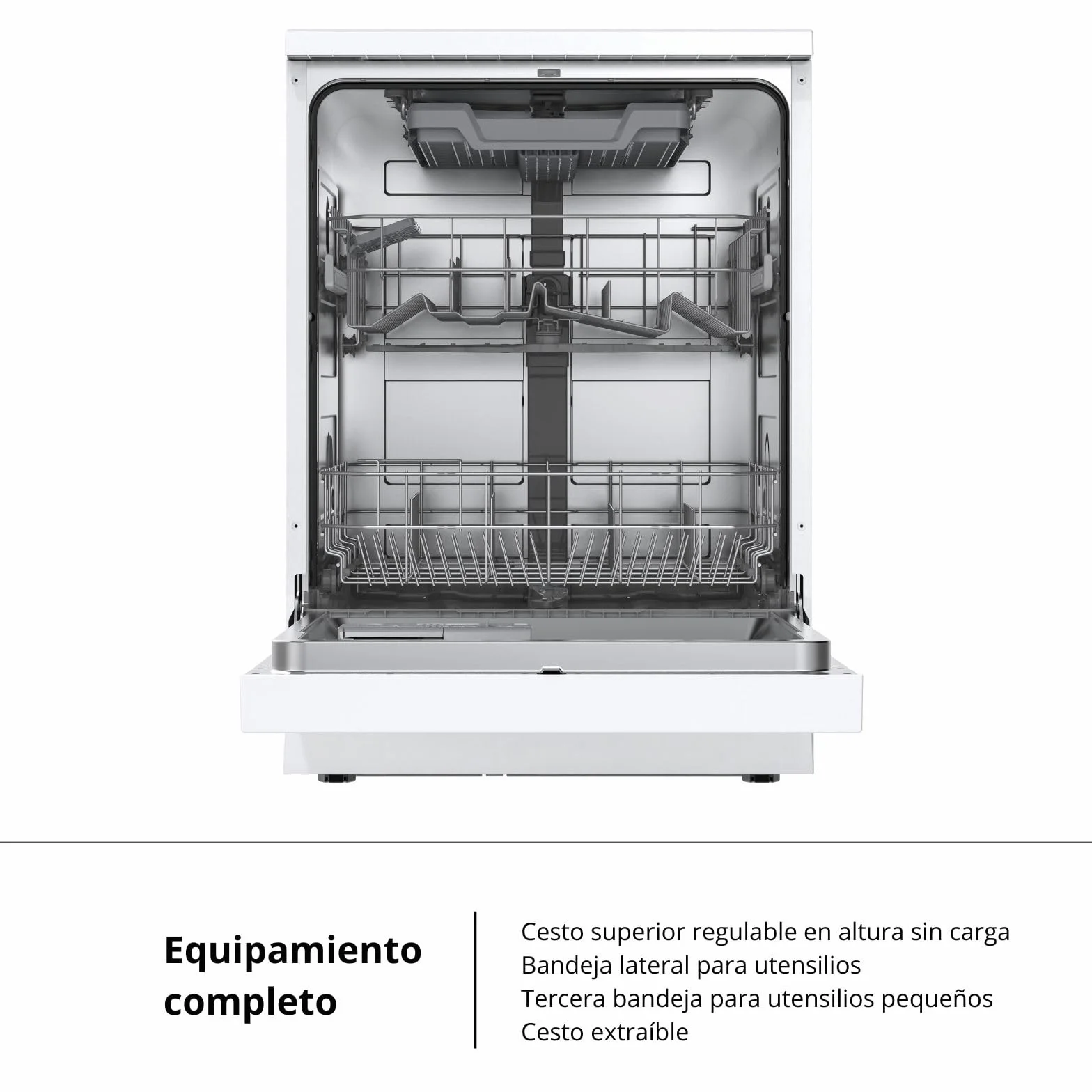Corberó - Lavavajillas Gama Excellence | CLVM861424W | 14 Servicios | 6 Programas, 4 Temperaturas, Indicadores LED, Inicio Diferido, 3ª Bandeja, Función Media Carga | Blanco