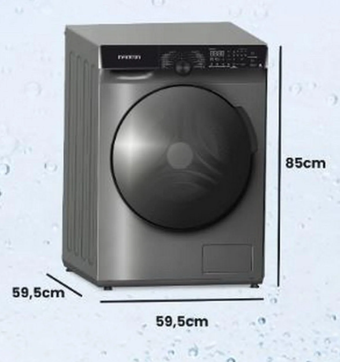 INFINITON Lavadora Carga Frontal WM-G124ADX, 12 kg, 1400 rpm, INVERTER, VAPOR CARE,ADD CLOTHING, 14 Programas, A, Silent mode, Inox