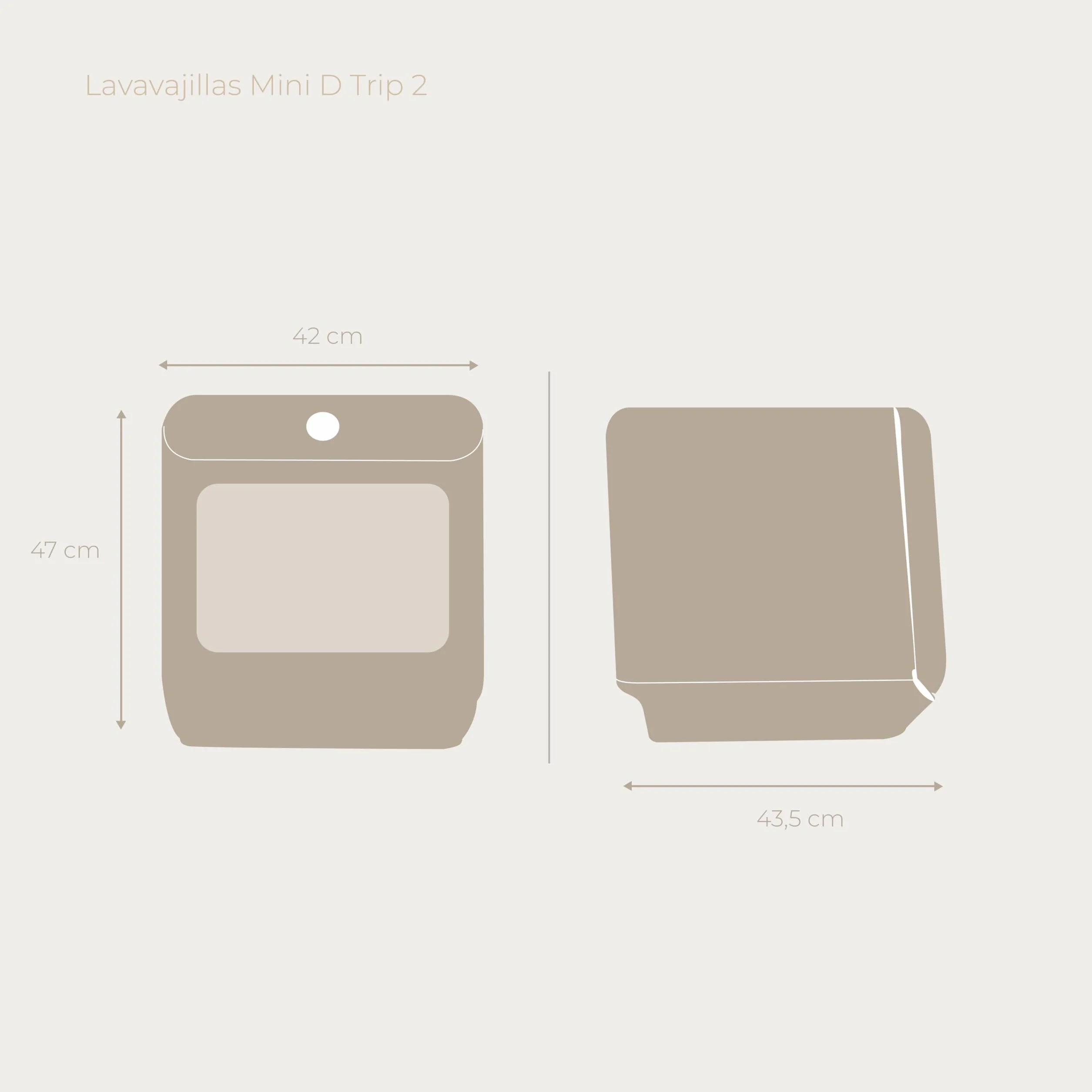 EVVO Lavavajillas Tamaño Pequeño Compacto y Sin Instalación, Para Sobremesa o Encimera, 3 Servicios, 6 Pogramas, Secado Extra, Programa ECO, Programa Autolavado, Programable, Mini D Trip 2 (Blanco)