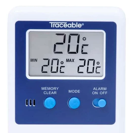 Traceable Termómetro digital para nevera y congelador con calibración, 1 sonda de botella