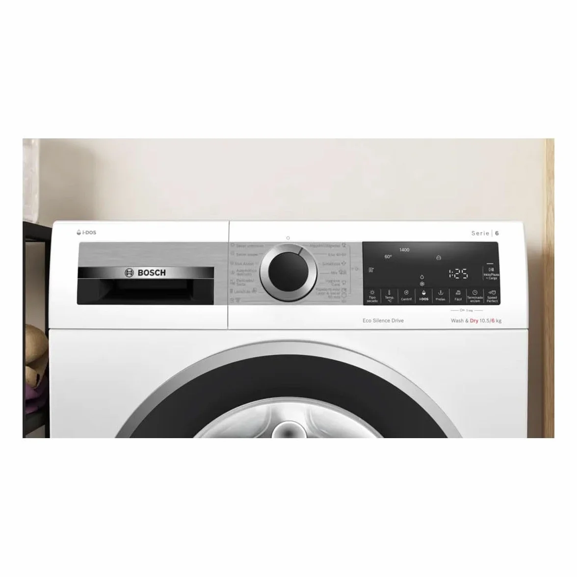 Bosch Lavadora-Secadora, 10,5/6 kg, Serie 6, Dosificación Automática, Silenciosa, AutoDry, Blanco, WNG244A0ES