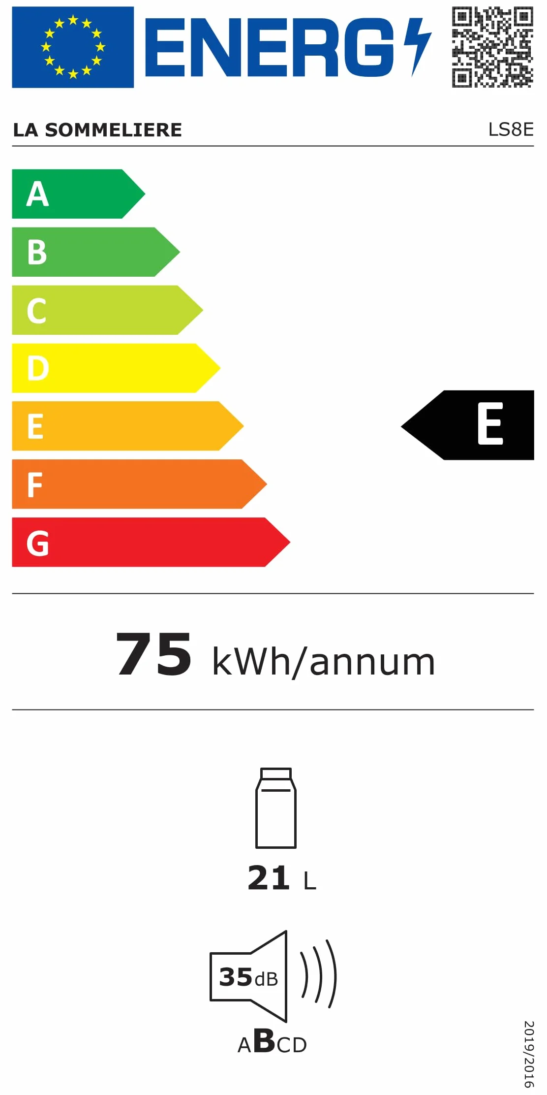 LA SOMMELIERE LS8E Vinoteca para 8 Botellas Termoeléctrica - Muy silenciosa - Diseño Moderno y Compacto