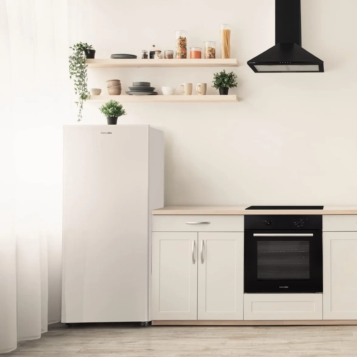 UNIVERSALBLUE Congelador Vertical 172L Pequeño 144cm | Congelador Pequeño Con Cajones | Refrigerador | Puerta Reversible | Bajo consumo | ENVÍO + SUBIDA A PLANTA INCLUIDO
