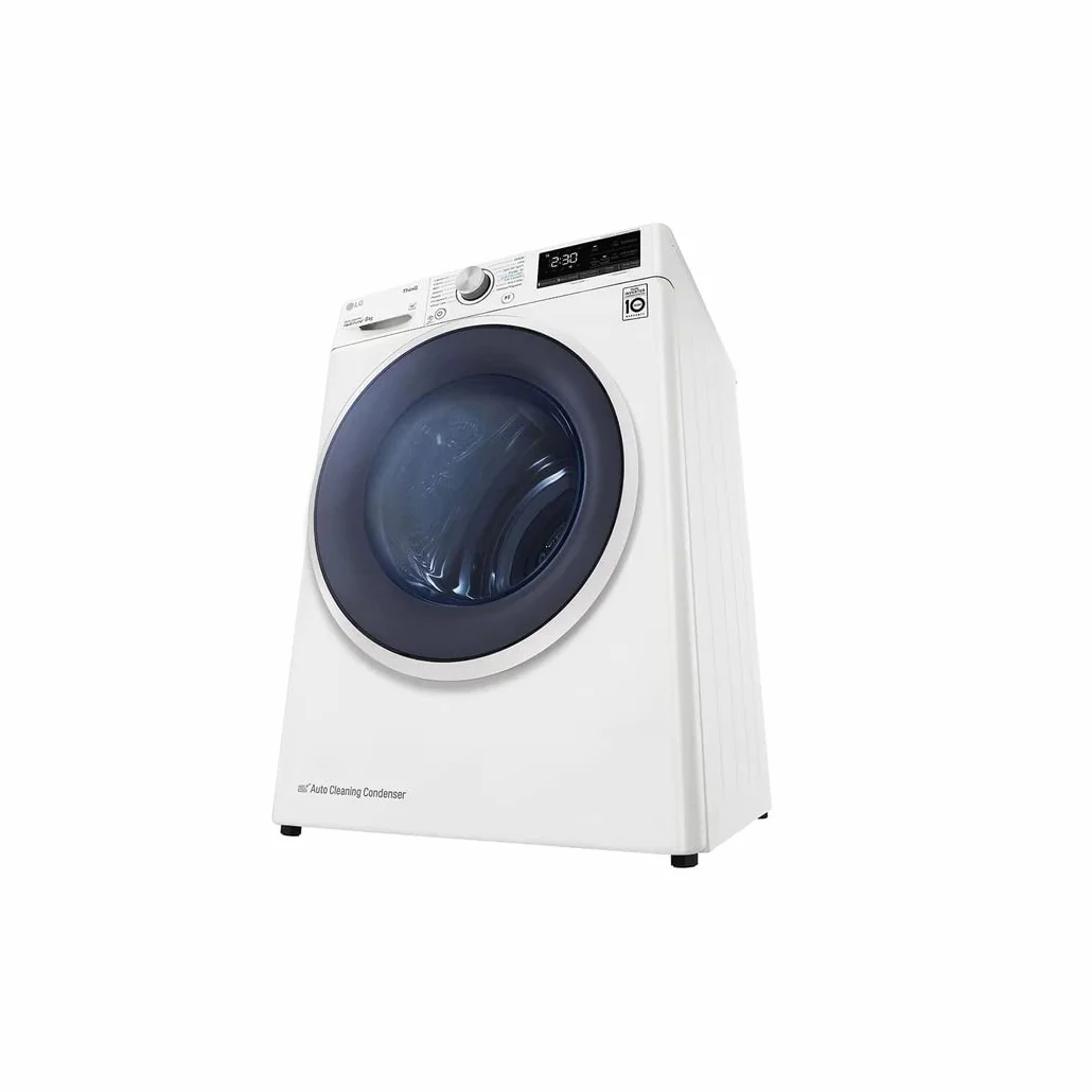LG RH80V9AVHN - Secadora inteligente de carga frontal de 8 kg, clase A+++, condensación con bomba de calor, Wi-Fi con SmartThinQ, Eco Hybrid, Allergy Care, 60 x 69 x 85 cm, color blanco