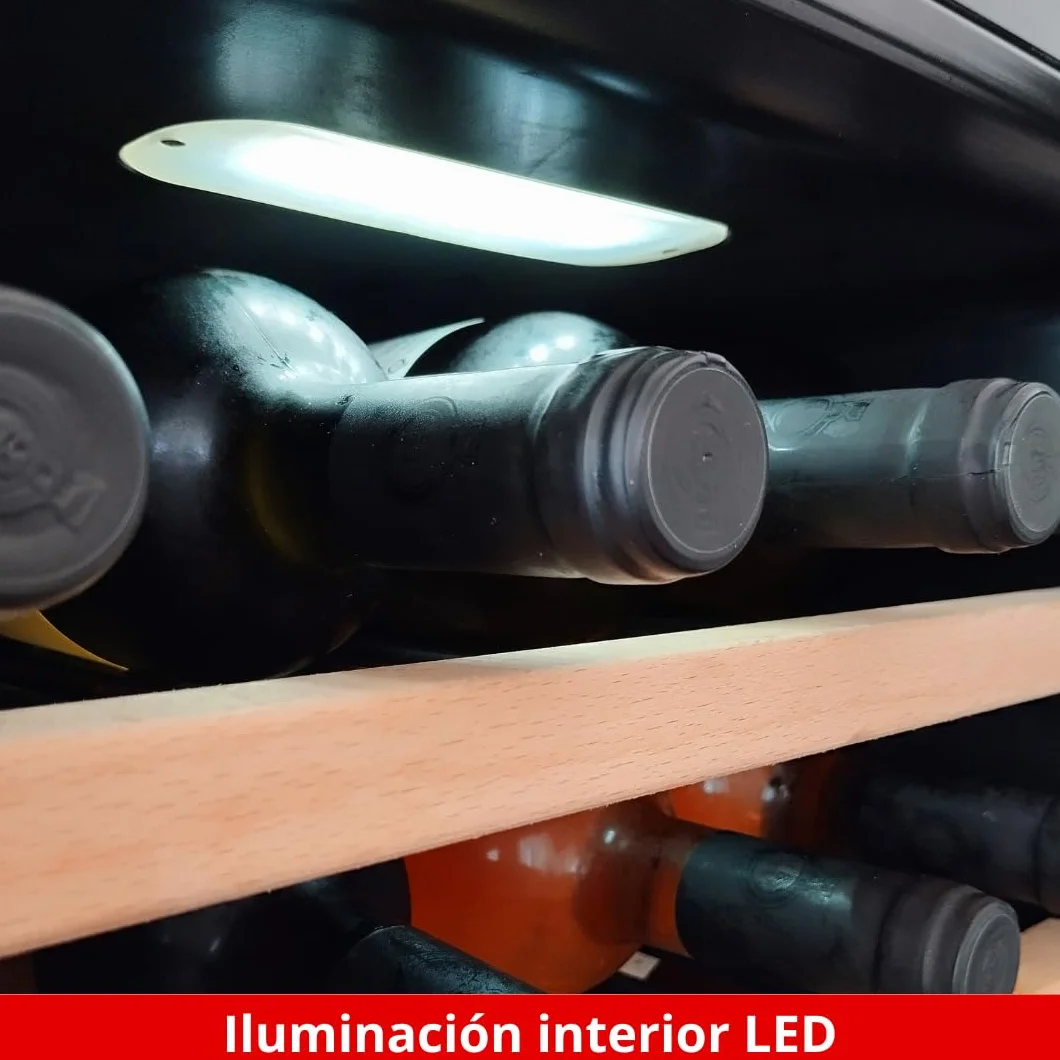 HAEGER Vinoteca Chateaux 24-24 Botellas, luz interior, 6º C - 20º C, Silenciosa, Panel de control táctil