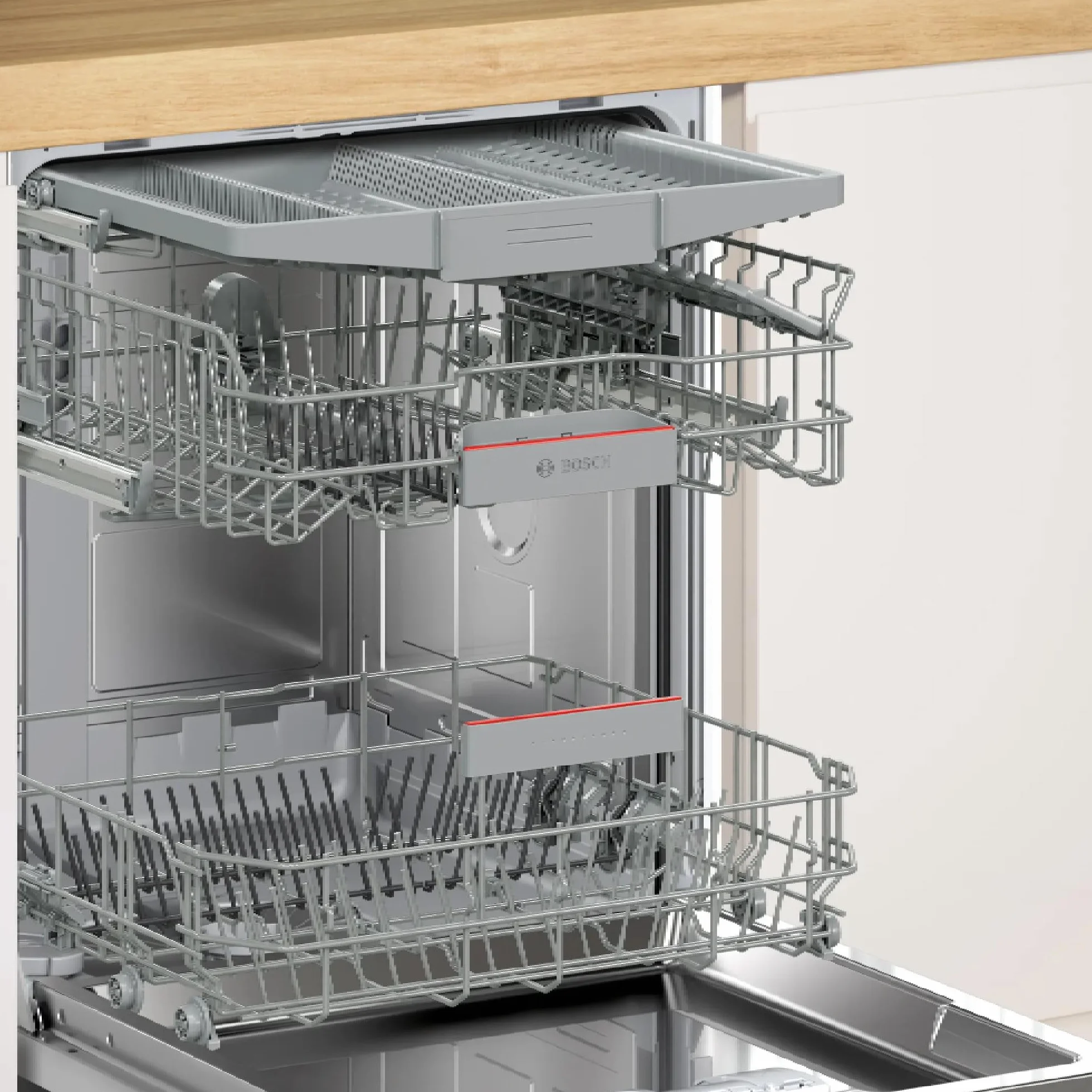 Bosch Lavavajillas Totalmente Integrable Serie 4 13 Servicios 3ª Bandeja Cubiertos SMV4ENX06E