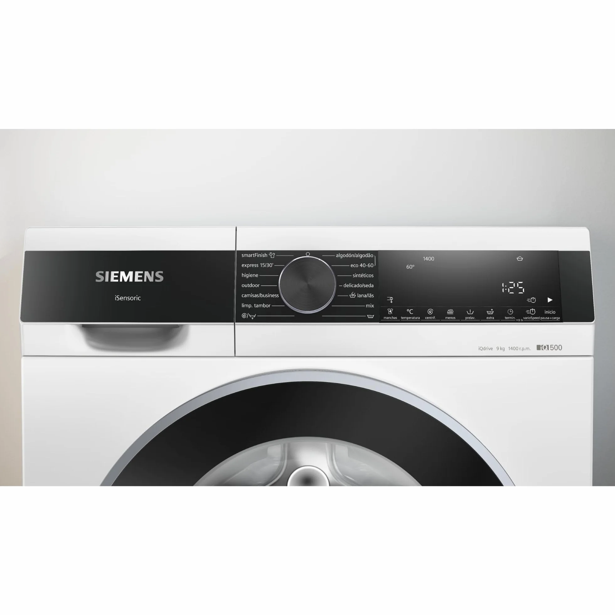 Siemens - Lavadora de carga frontal, 9 kg, 1400 r.p.m, antiManchas, Motor iQdrive, Blanco, WG44G2ZAES