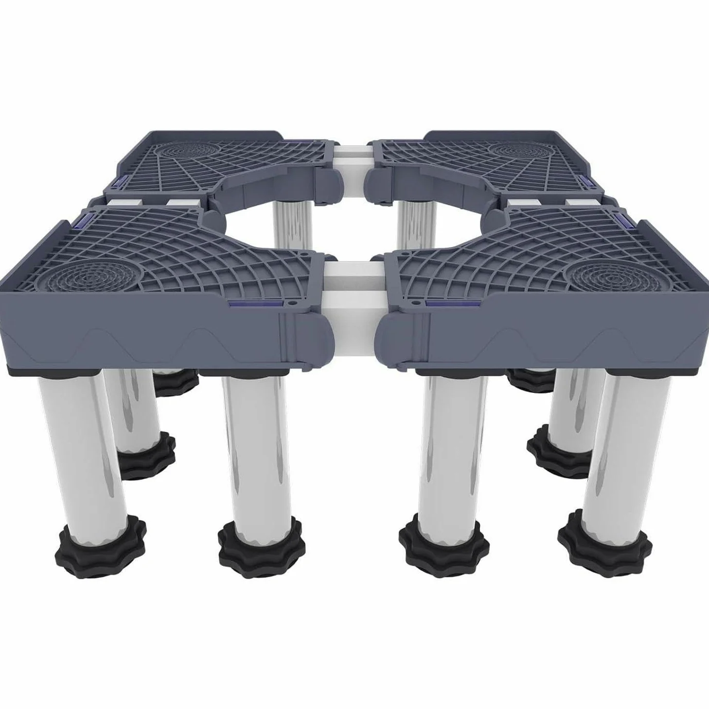 Soporte Lavadora función antivibración Base Lavadora Frenos Ajustables, Ajustable en tamaño, para lavadoras y secadoras apiladas de 42-69 cm, Carga de 400 kg,12 Legs-28cm-32cm
