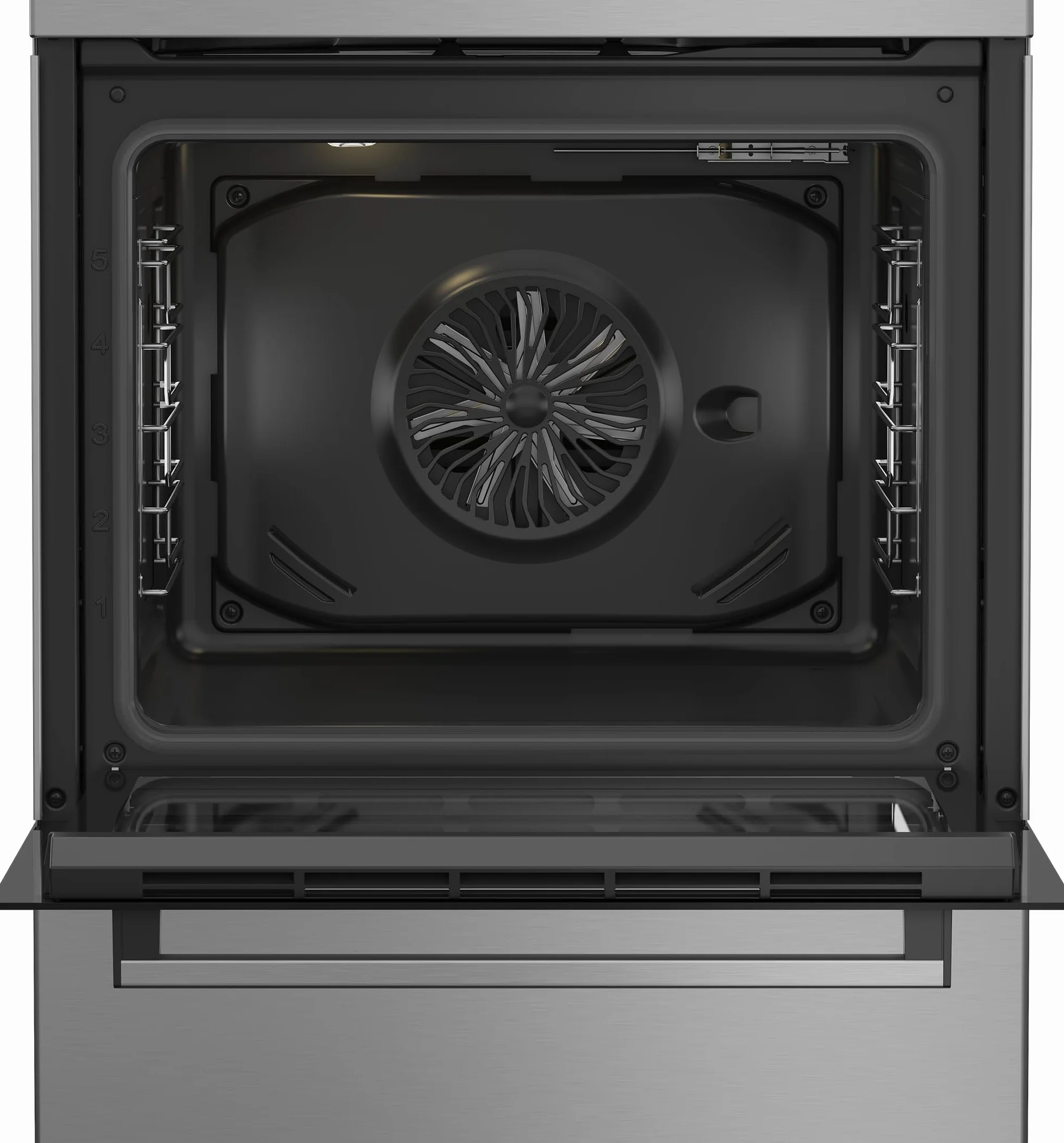 Beko FBE69100X - Cocina de libre instalación 60 x 60 cm, placa de inducción 4 zonas, horno multifunción 72 L, clase A, inoxidable, HidroClean
