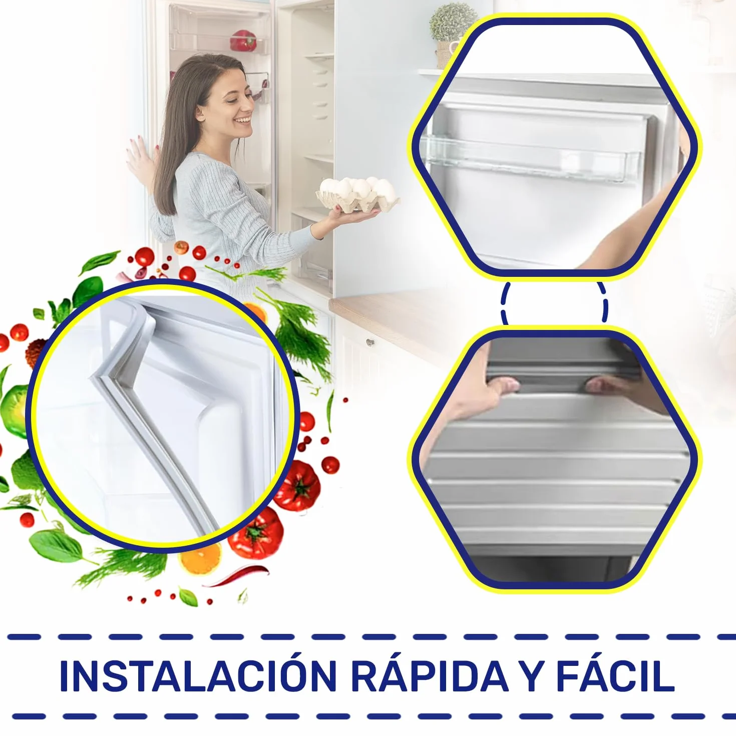 Kit Universal Magnéticas Junta Puerta Frigorifico para Congelador 1300x700 mm - Garantía de 10 Años - MONTERAL