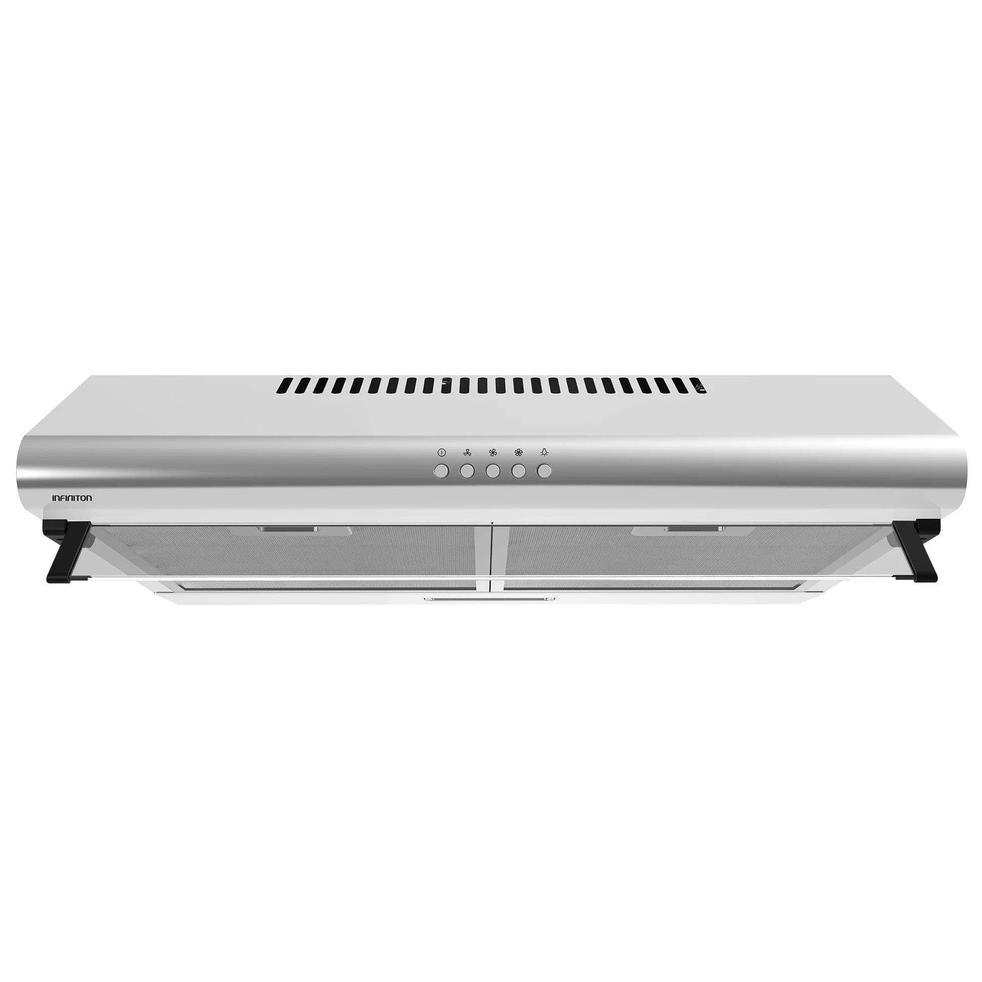 INFINITON Campana Extractora CMPV-620XB10, 200 m3/h, Ancho 60 cm, Altura especial de 105cm para su instalación, Luz LED incorporada,3 Niveles de potencia de succión, Inox