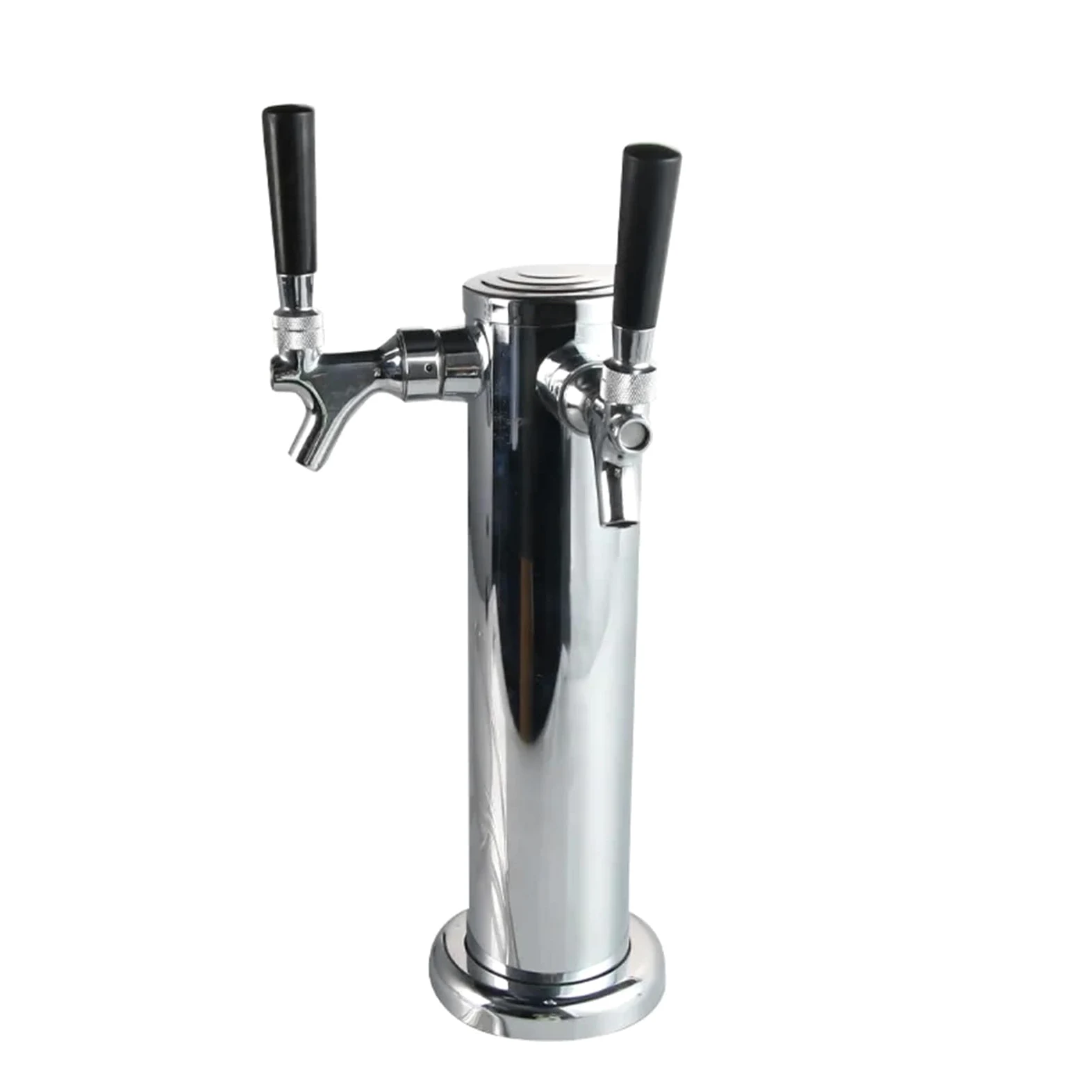 Tirador De Cerveza para Casa Columna de Cerveza de Metal de Acero Inoxidable de un Solo Cabezal, Doble Cabezal y Tres Cabezales con Grifo de Cerveza en la Torre(Double Head)
