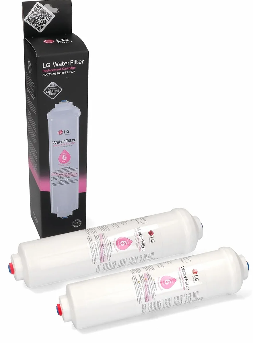 LG ADQ73693901 Cartucho de filtro de agua de repuesto para refrigerador con ajuste a presión (paquete de 2)