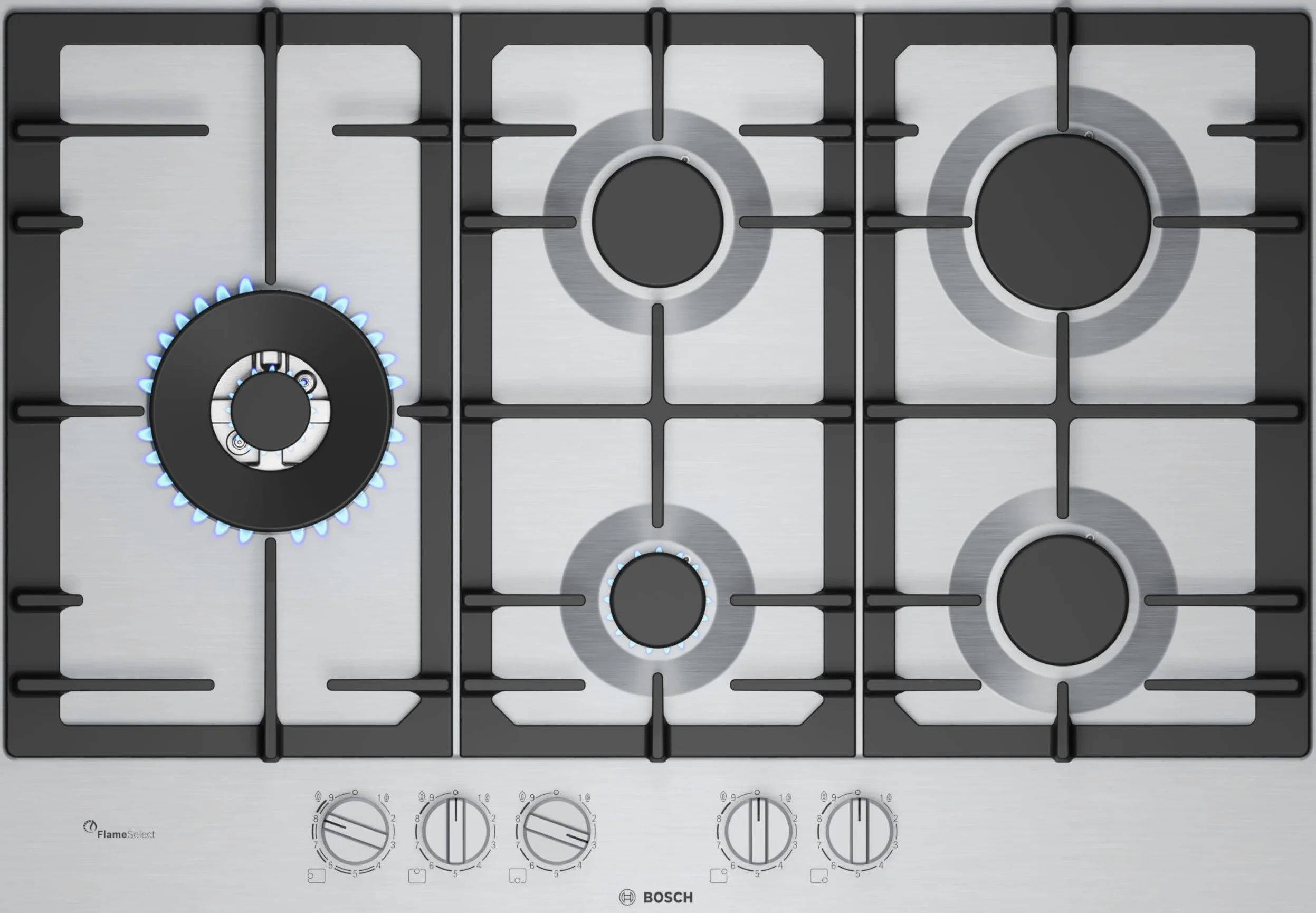 Bosch, Placa de Gas, Serie 4, 4 Zonas, Seguridad GasStop, blanco, PGH6B5K90 | Cocina tradicional con la tranquilidad del sistema GasStop que corta el gas si no hay llama.