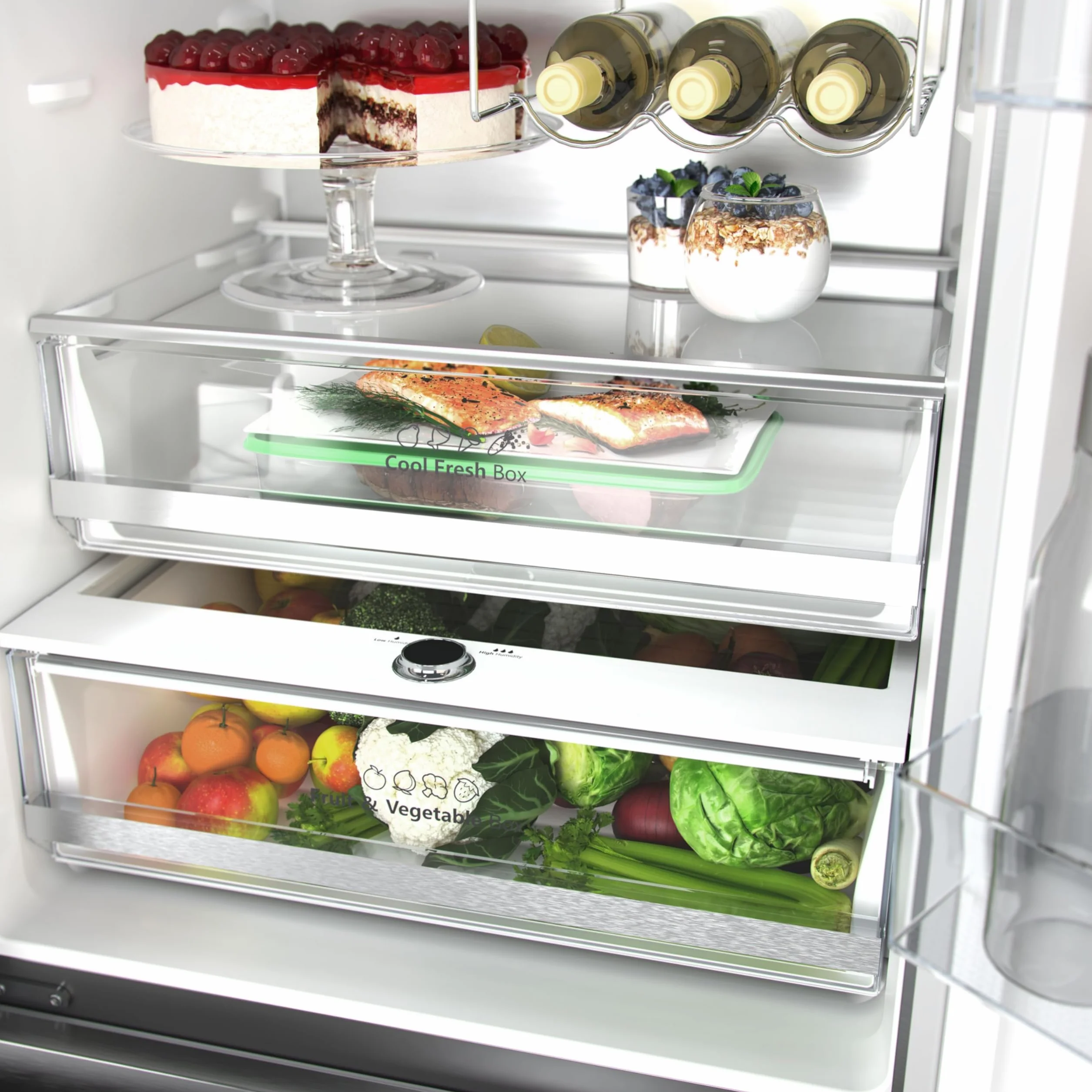 Hisense RF632N4WIE - Frigorífico Combi No Frost Inox Puerta Francesa, Con dispensador, No Frost, 2 Metros,Cajón, 337Litros, Sistema de flujo de aire, Acabado Inox, 485 litros