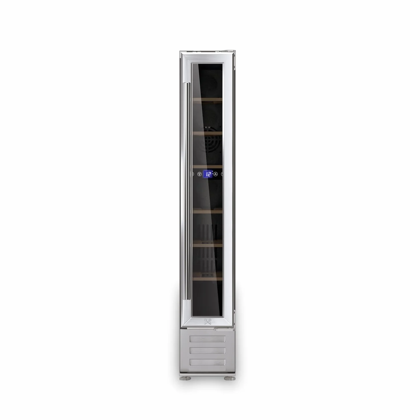 LES PETITS CHAMPS Cantina para 7 botellas CAVSE7 Capacidad de 22L, Puerta de acero inoxidable, Regulación de temperatura de 5°C a 22°C, Iluminación LED, Anti-UV, 6 estantes