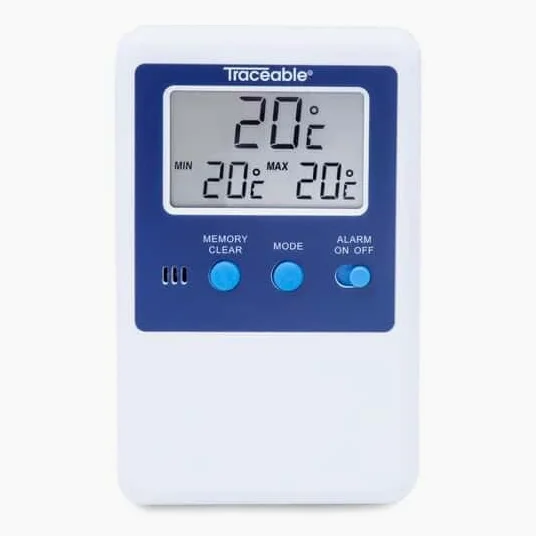 Traceable Termómetro digital para nevera y congelador con calibración, 1 sonda de botella