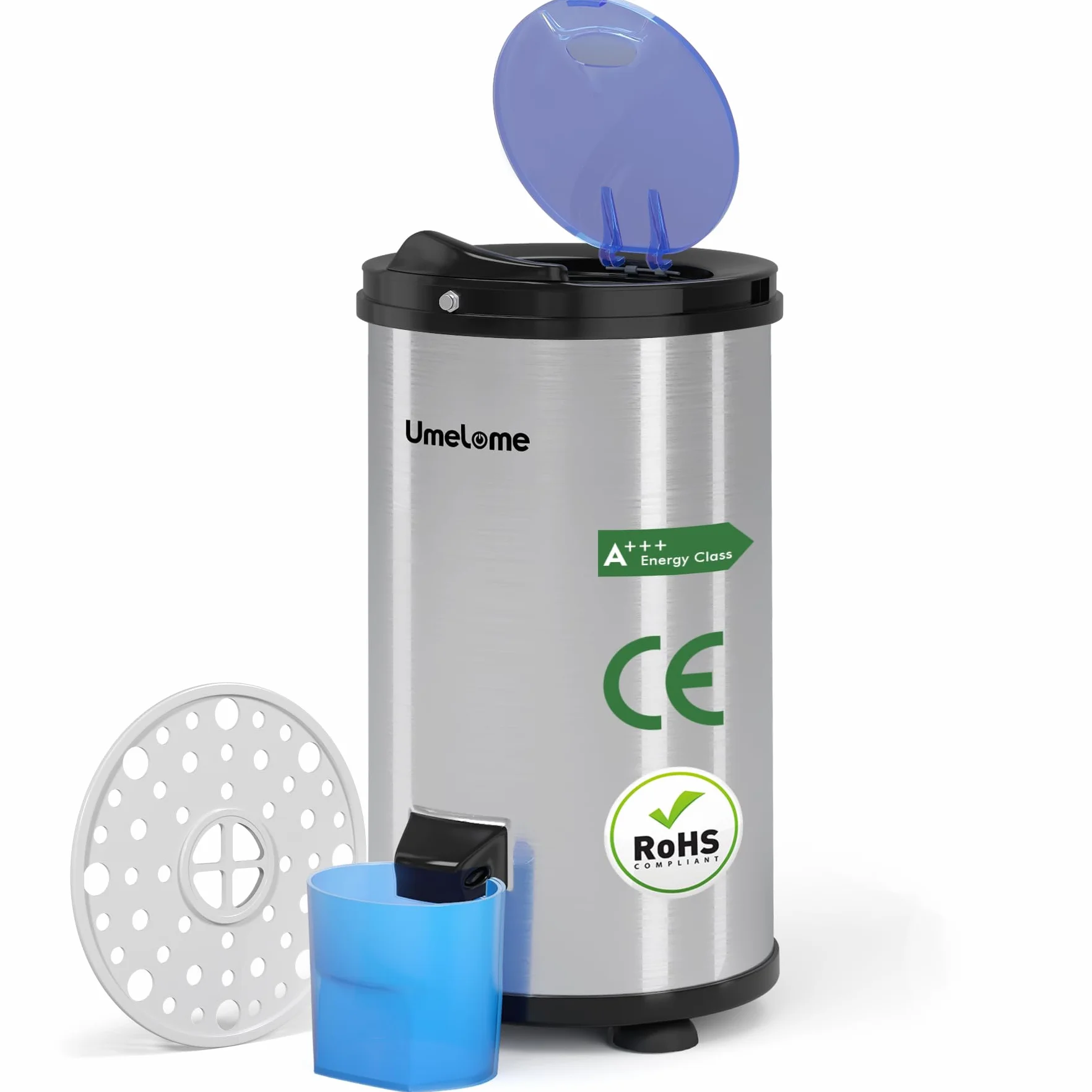 Centrifugadoras de ropa Umelome capacidad 4 kg Secadora rotativa 2800 tr/min Secadora rotativa energética y de ahorro de energía Clase de eficiencia energética A+++, Plateado
