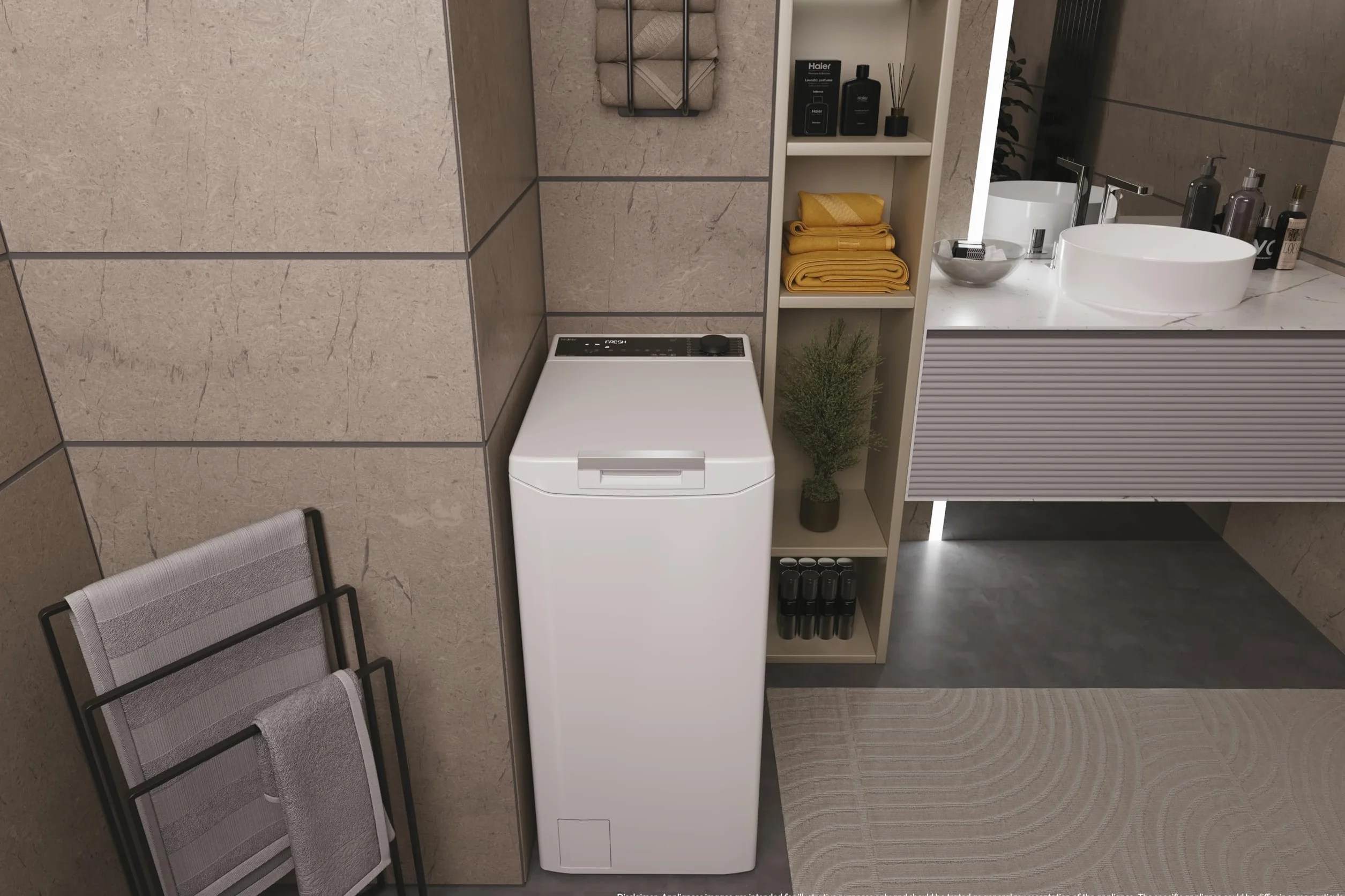 Haier T Series 7 THASN2856TM4-S Lavadora carga superior 8,5KG, Motor Inverter, Display Digital, Conectividad WIFI, 1200 RPM, Inicio Diferido, Libre instalación, 16 programas, 77 db, Blanco
