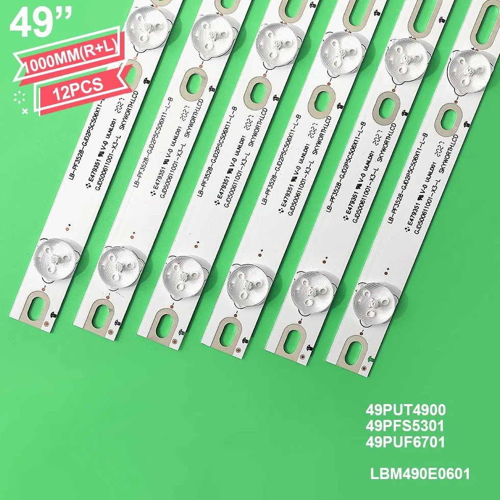 Tira de for iluminación Trasera 11 lámpara for 49PUF6701/T3 49PFS5301/12 49PUH4900/88 EVTLBM490E0501-AJ-3(L) 49PUK4900/12 TPT490U2-EQYSHM.G