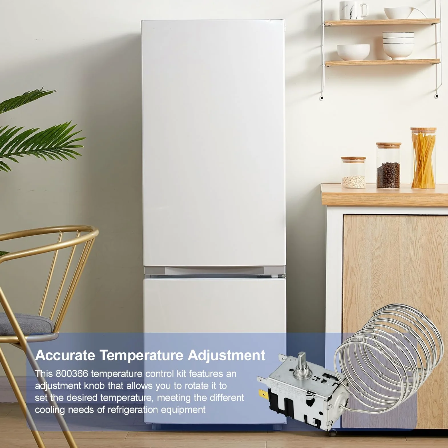 Kit de control de temperatura 800366 actualizado 2026 que se adapta a la refrigeración verdadera, reemplaza 077B6806, 077B7172, 98806 - Termostato de detección de bobina de 76 pulgadas