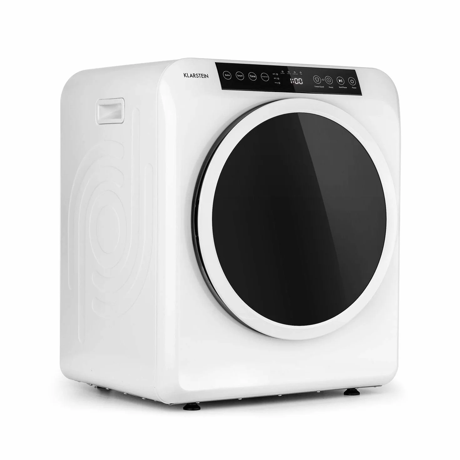 Klarstein EZ Dry secadora de aire caliente, carga frontal, 1500 W, independiente/bajo encimera, 6 kg, 3 niveles de potencia, hasta 165 min de funcionamiento, 6 programas, función antiarrugas, blanco