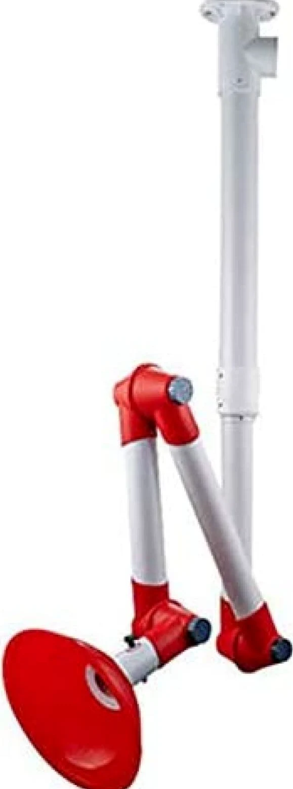 Campana de laboratorio montada en la pared para laboratorio. Brazos flexibles de extracción de 360 grados para sistema de extracción de laboratorio de fábrica