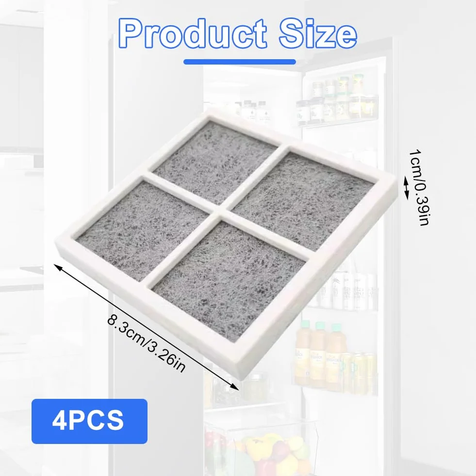 Juego de 4 filtros de aire Fresh para frigoríficos, eliminan los olores, eficaz, compatible con Réfrigérateur/Réfrigérateur/Purificateur LG LT120F, LFX31925SW, LFX31925SB