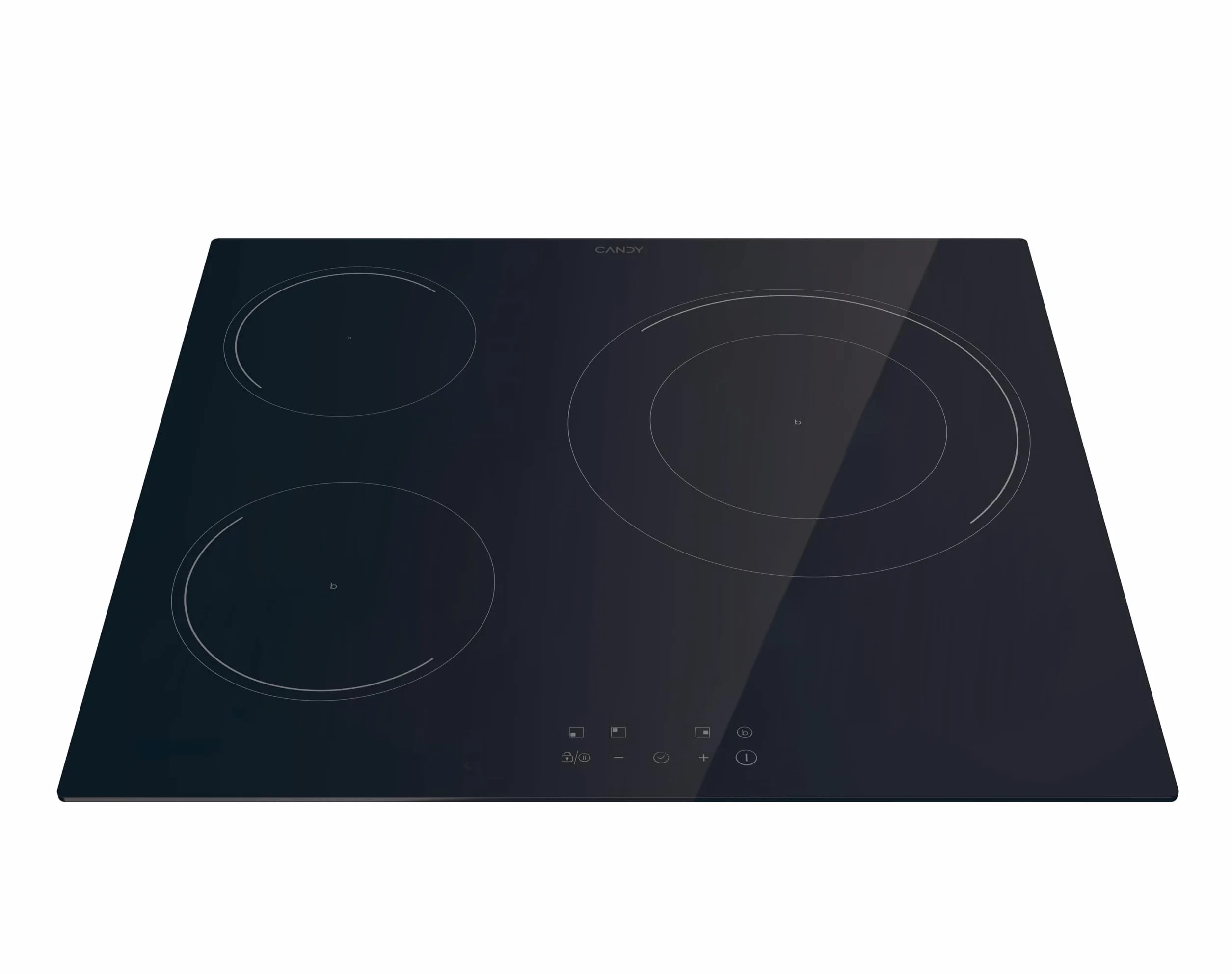 Candy CI633CBB1 Placa Inducción 60cm 7,2KW 3 Zonas Paellero 28CM 9 Niveles Potencia Negro